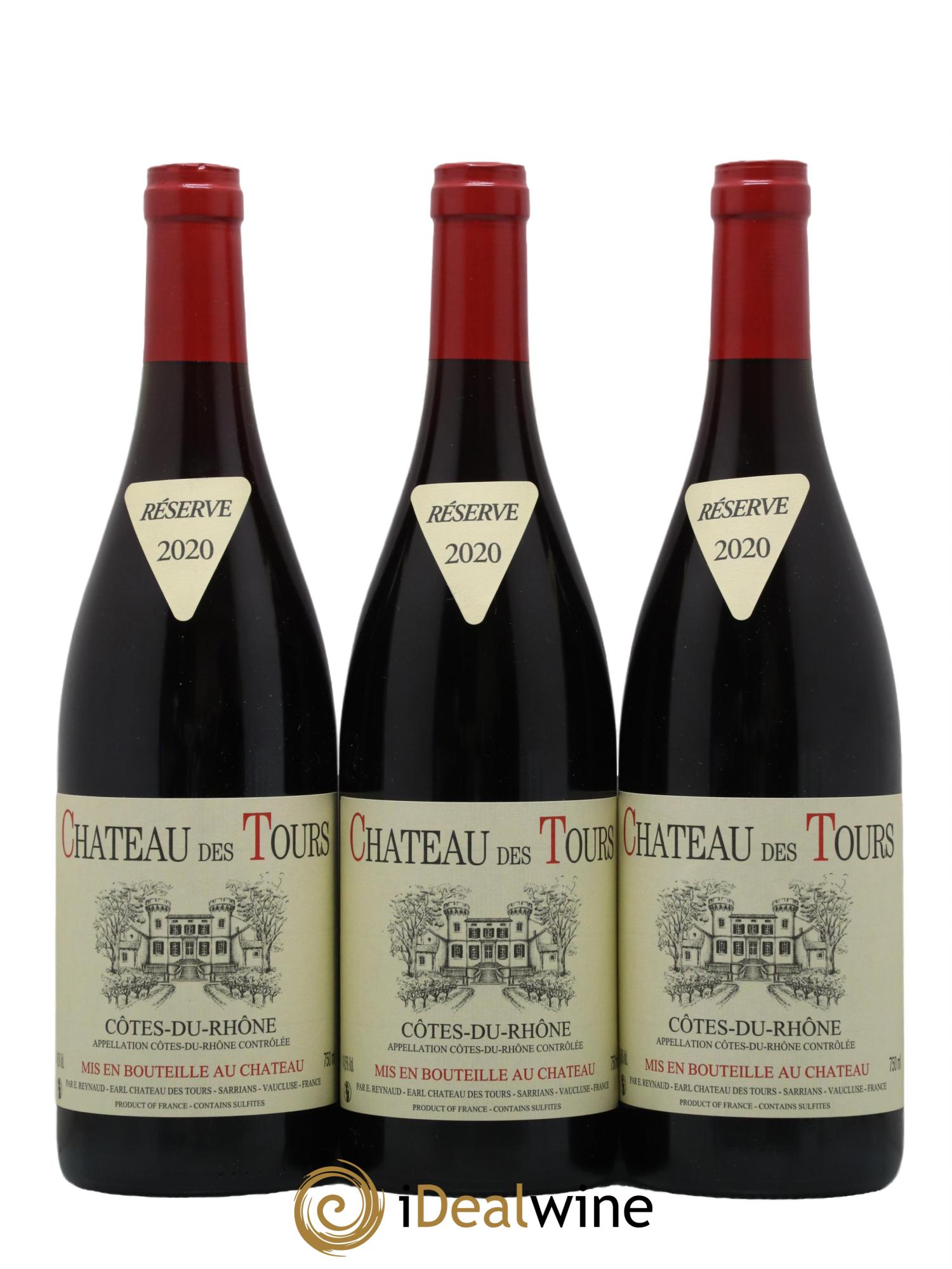 Côtes-du-Rhône Château des Tours Emmanuel Reynaud 2020 - Lot de 3 bouteilles - 0
