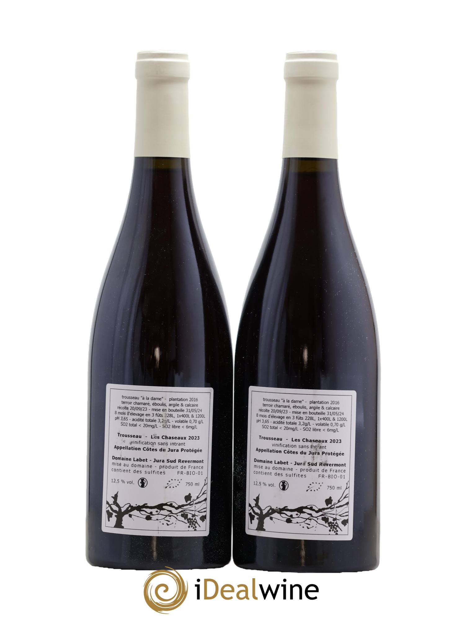 Côtes du Jura Trousseau Les Chaseaux Romain - Julien  - Charline Labet 2023 - Lot de 2 bouteilles - 1