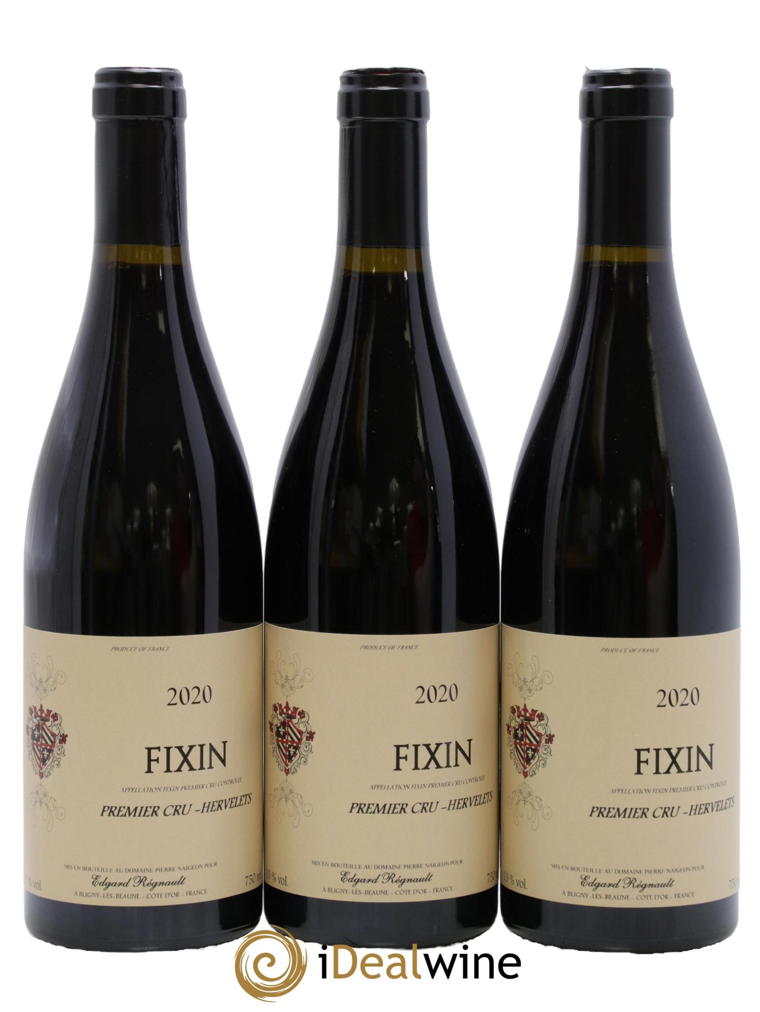 Fixin 1er Cru Les Hervelets Edgard Régnault 2020 - Lotto di 3 bottiglie - 0