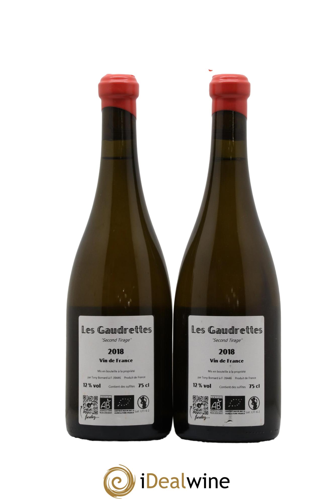 Vin de France Les Gaudrettes Second Tirage Tony Bornard 2018 - Lot de 2 bouteilles - 1