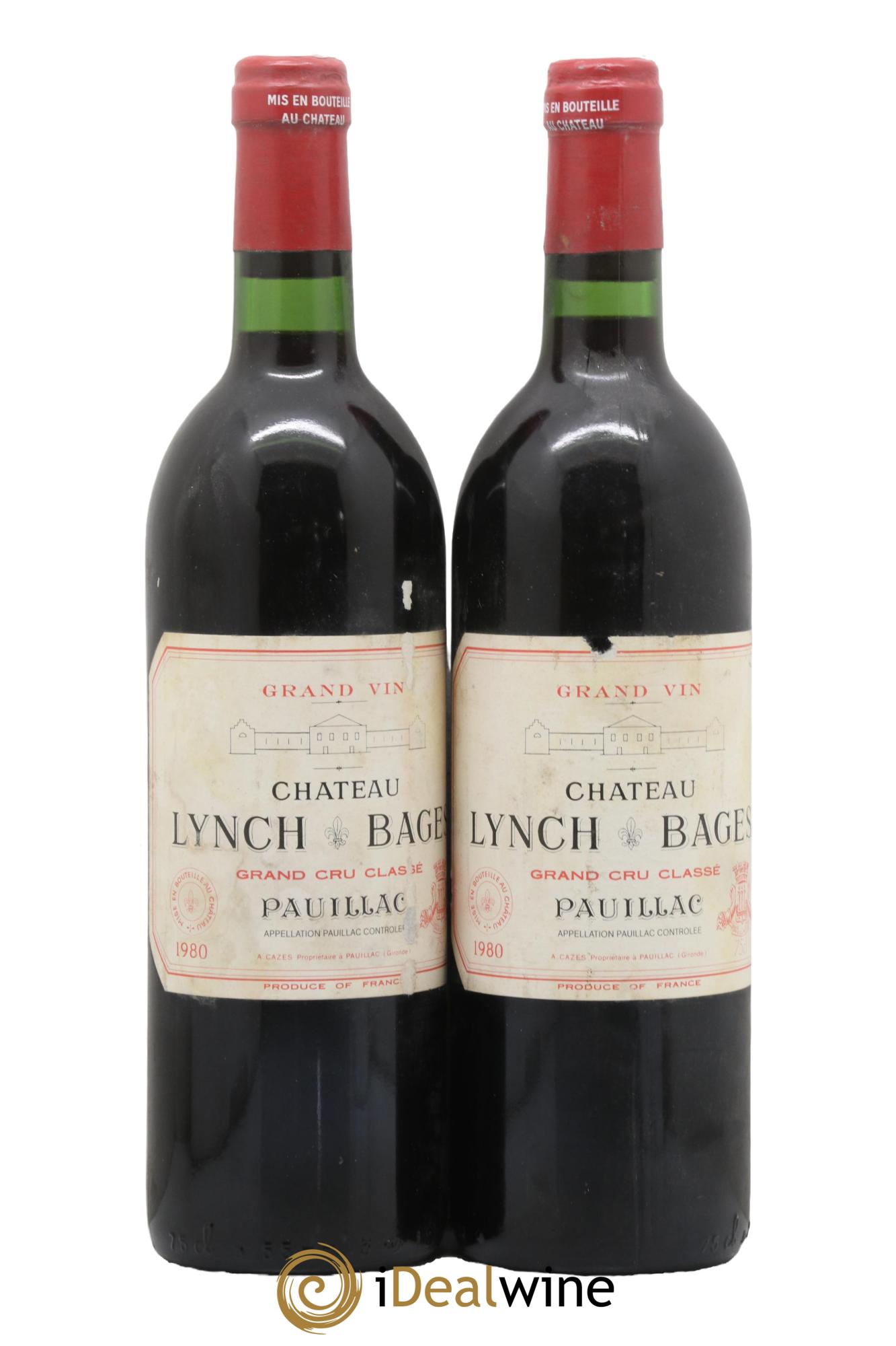 Château Lynch Bages 5ème Grand Cru Classé 1980 - Lot de 2 bouteilles - 0