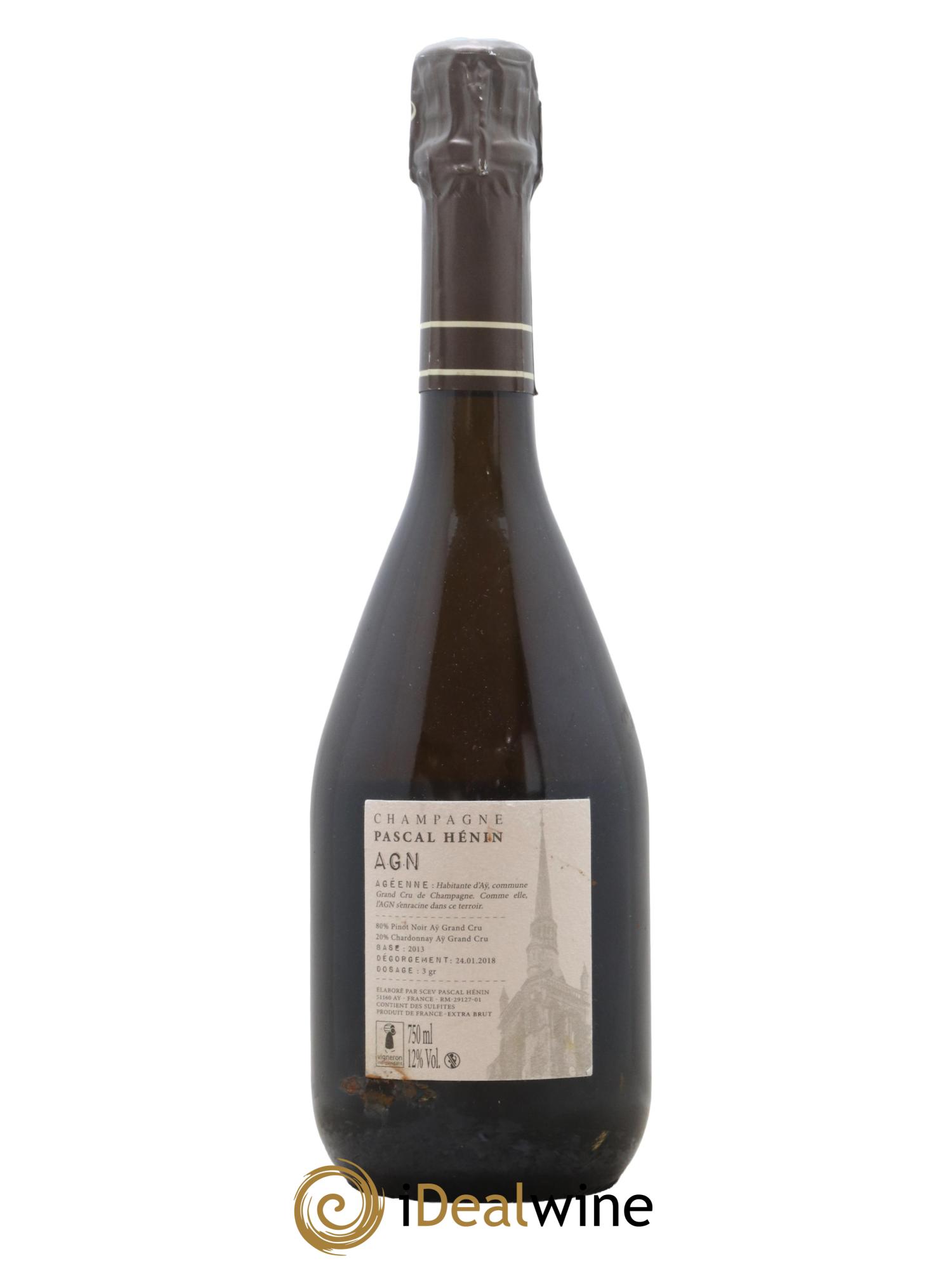 Champagne AGN Cuvee Ageenne Pascal Henin - Lot de 1 bouteille - 1
