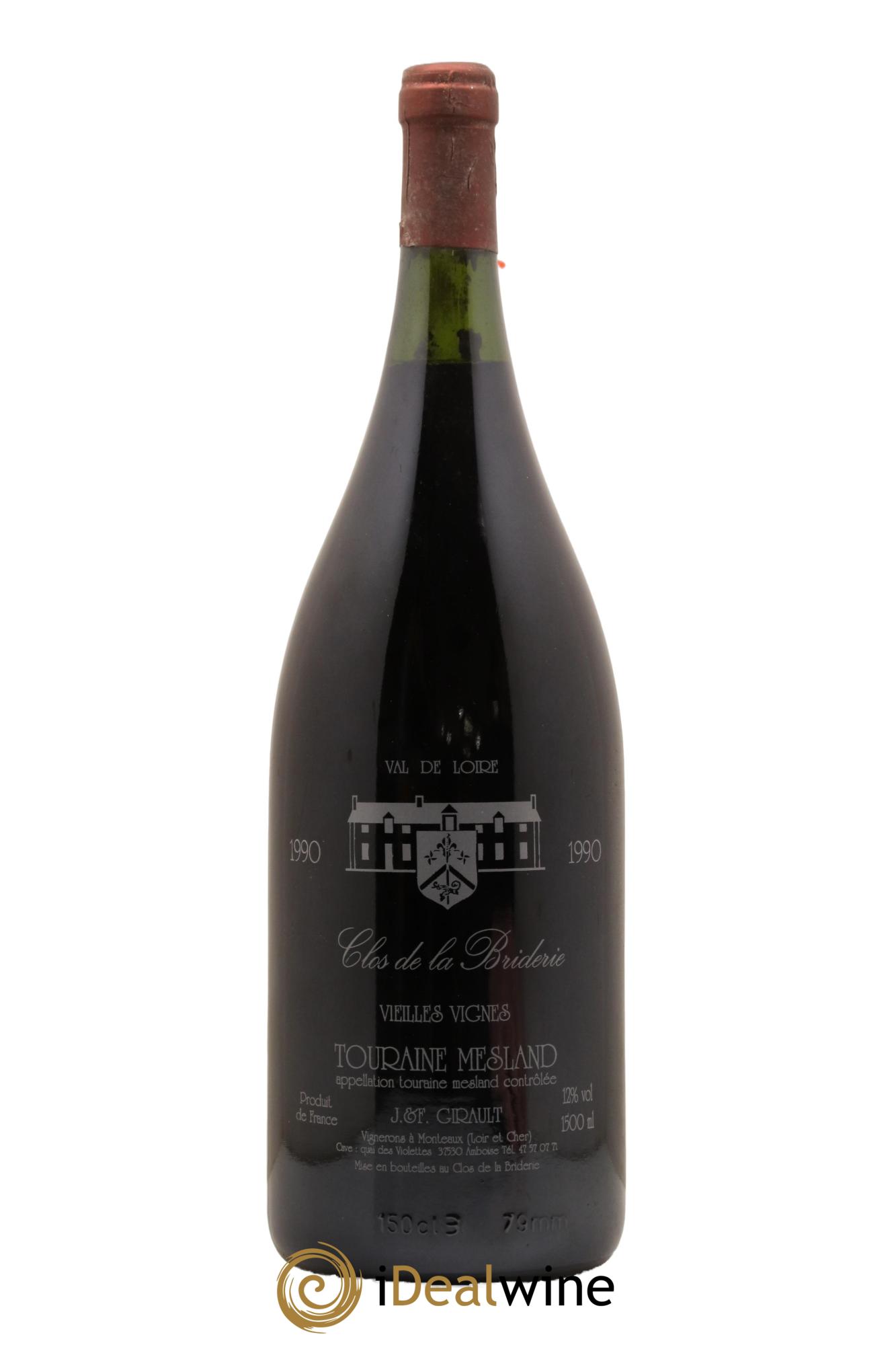 Touraine Clos de la Briderie Vieilles Vignes Touraine Mesland Domaine Girault 1990 - Lot de 1 magnum - 1