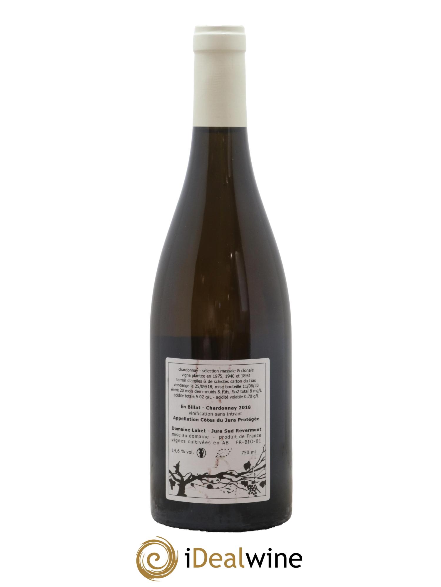 Côtes du Jura Chardonnay En Billat Labet (Domaine) 2018 - Lot de 1 bouteille - 1