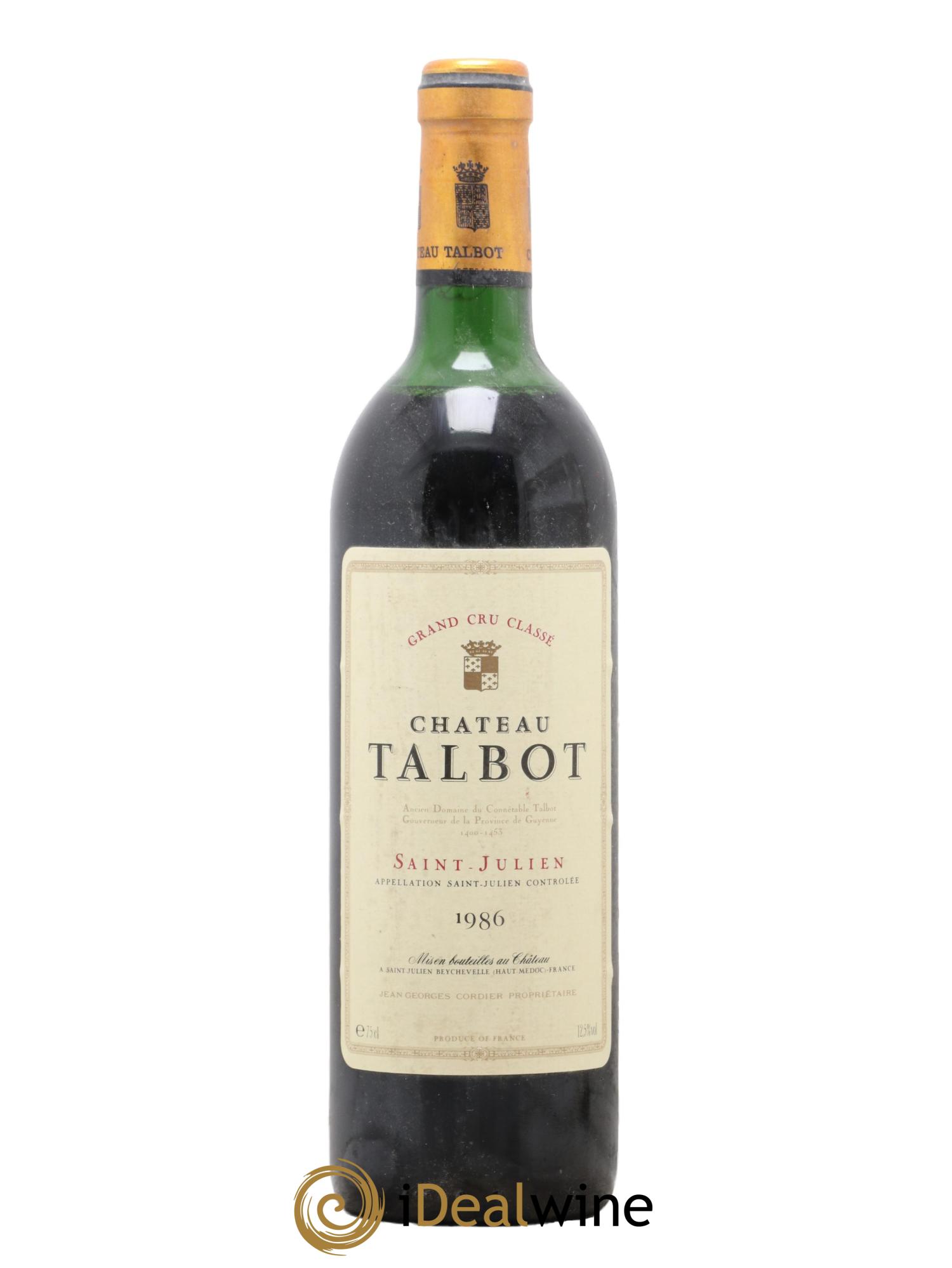 Château Talbot 4ème Grand Cru Classé 1986 - Lot de 1 bouteille - 0