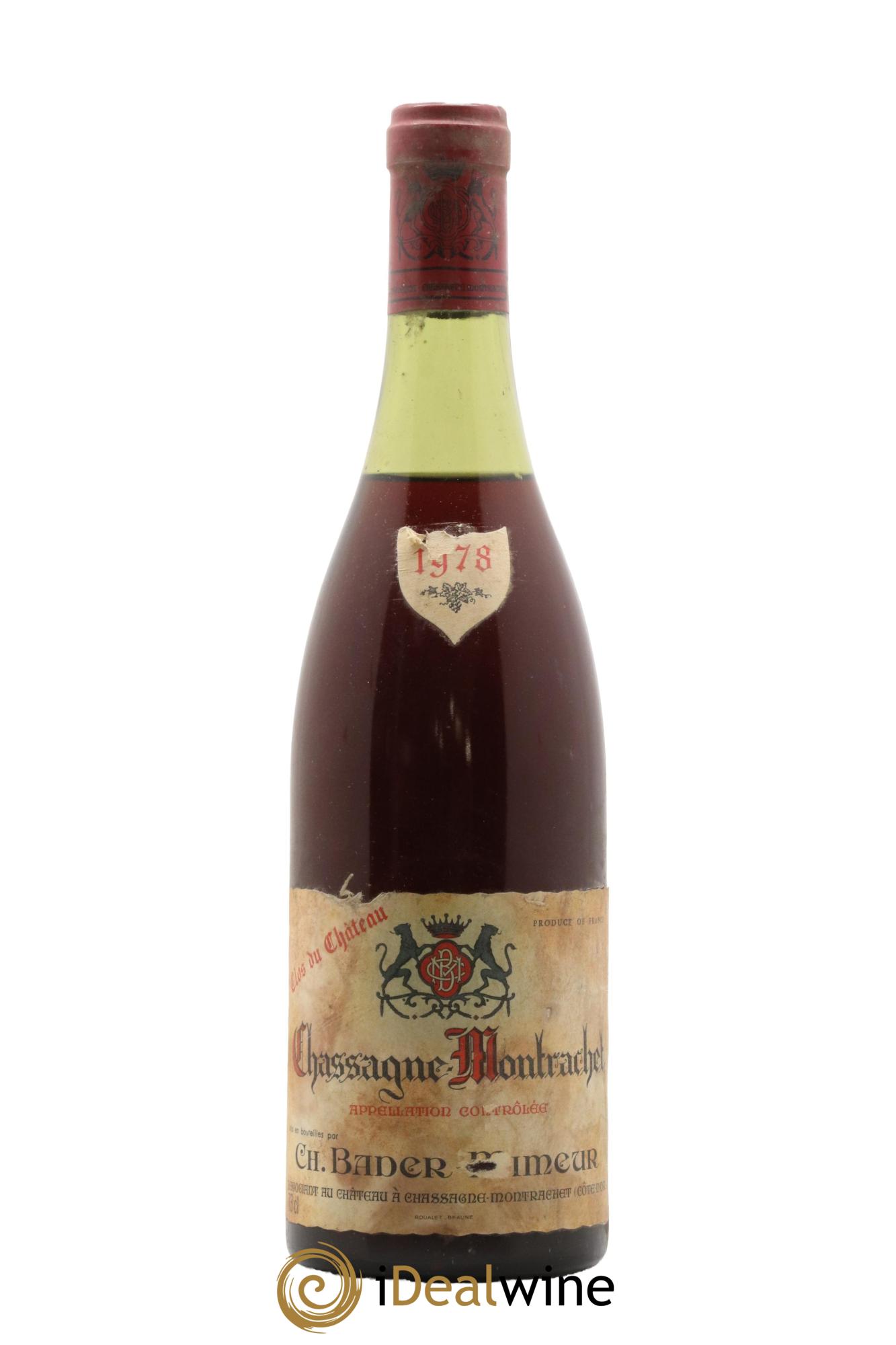 Chassagne-Montrachet Clos Du Château Bader Mineur 1978 - Lot de 1 bouteille - 0