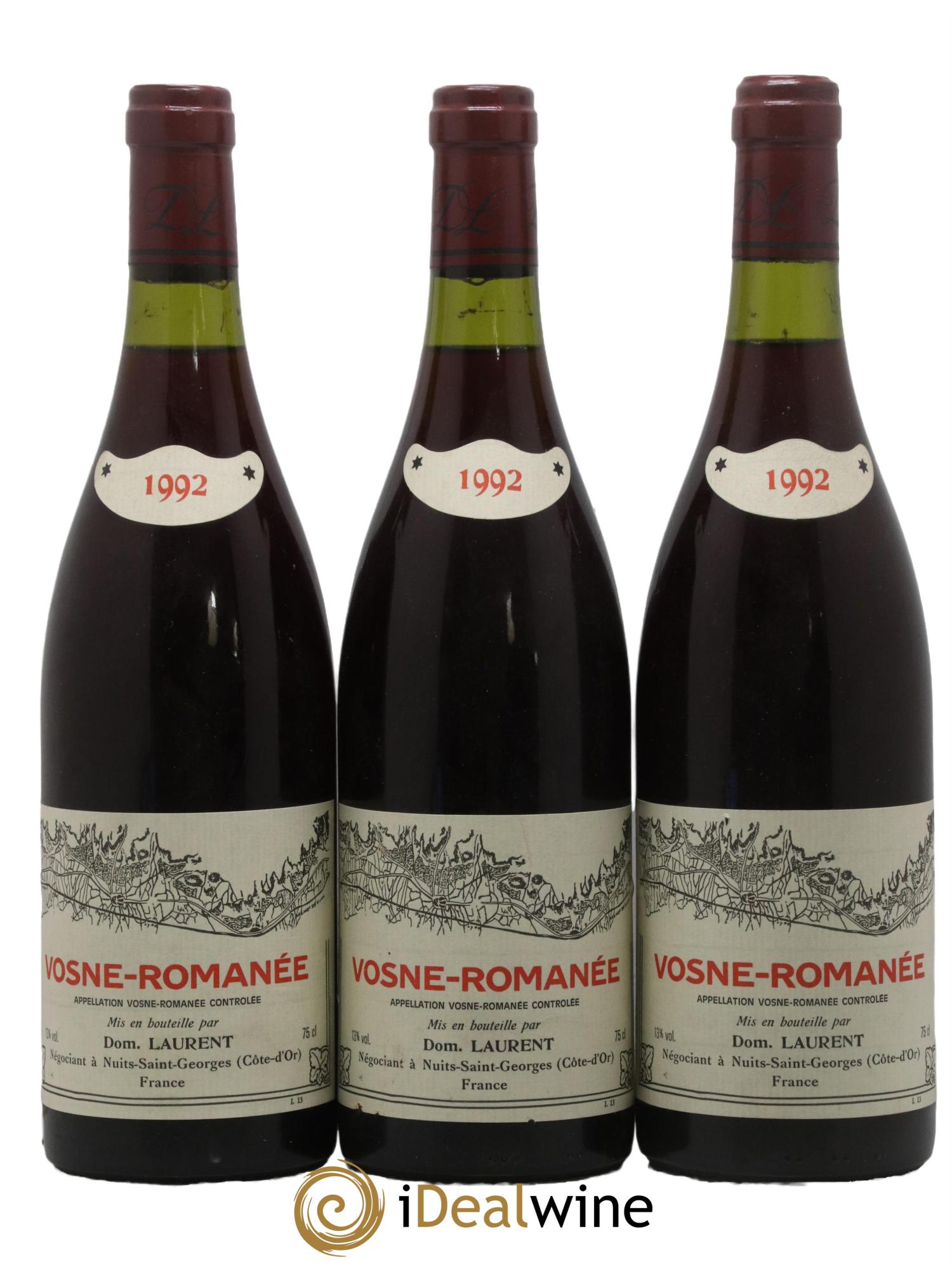 Vosne-Romanée Dominique Laurent 1992 - Lot de 3 bouteilles - 0
