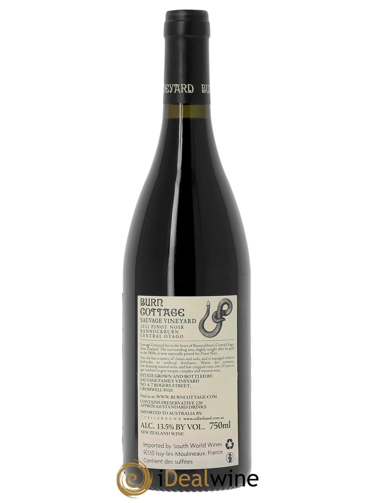 Central Otago Burn Cottage Vineyard Sauvage Vineyard Pinot Noir  2021 - Posten von 1 Flasche - 2