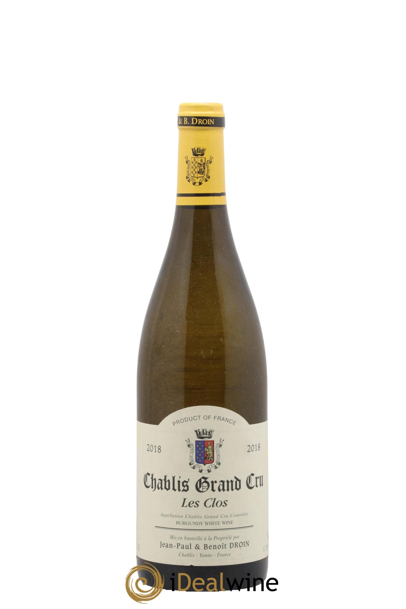 Chablis Grand Cru Les Clos Jean-Paul & Benoît Droin (Domaine) 2018 - Lotto di 1 bottiglia - 0