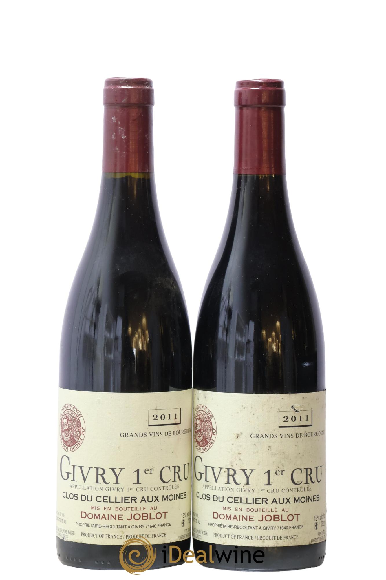 Givry 1er Cru Clos du Cellier aux Moines Joblot (Domaine) 2011 - Lot de 2 bouteilles - 0