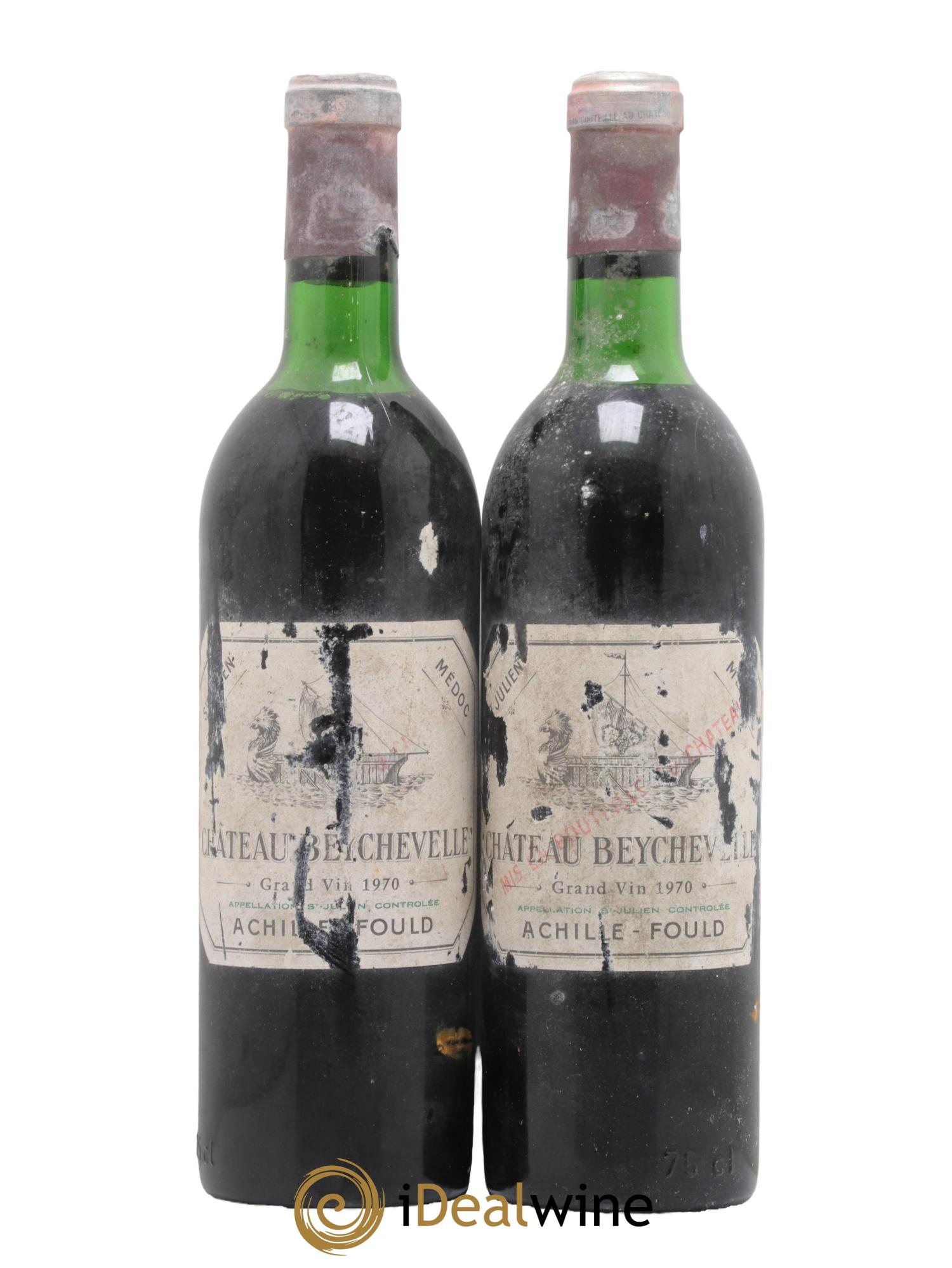 Château Beychevelle 4ème Grand Cru Classé 1970 - Lot de 2 bouteilles - 0