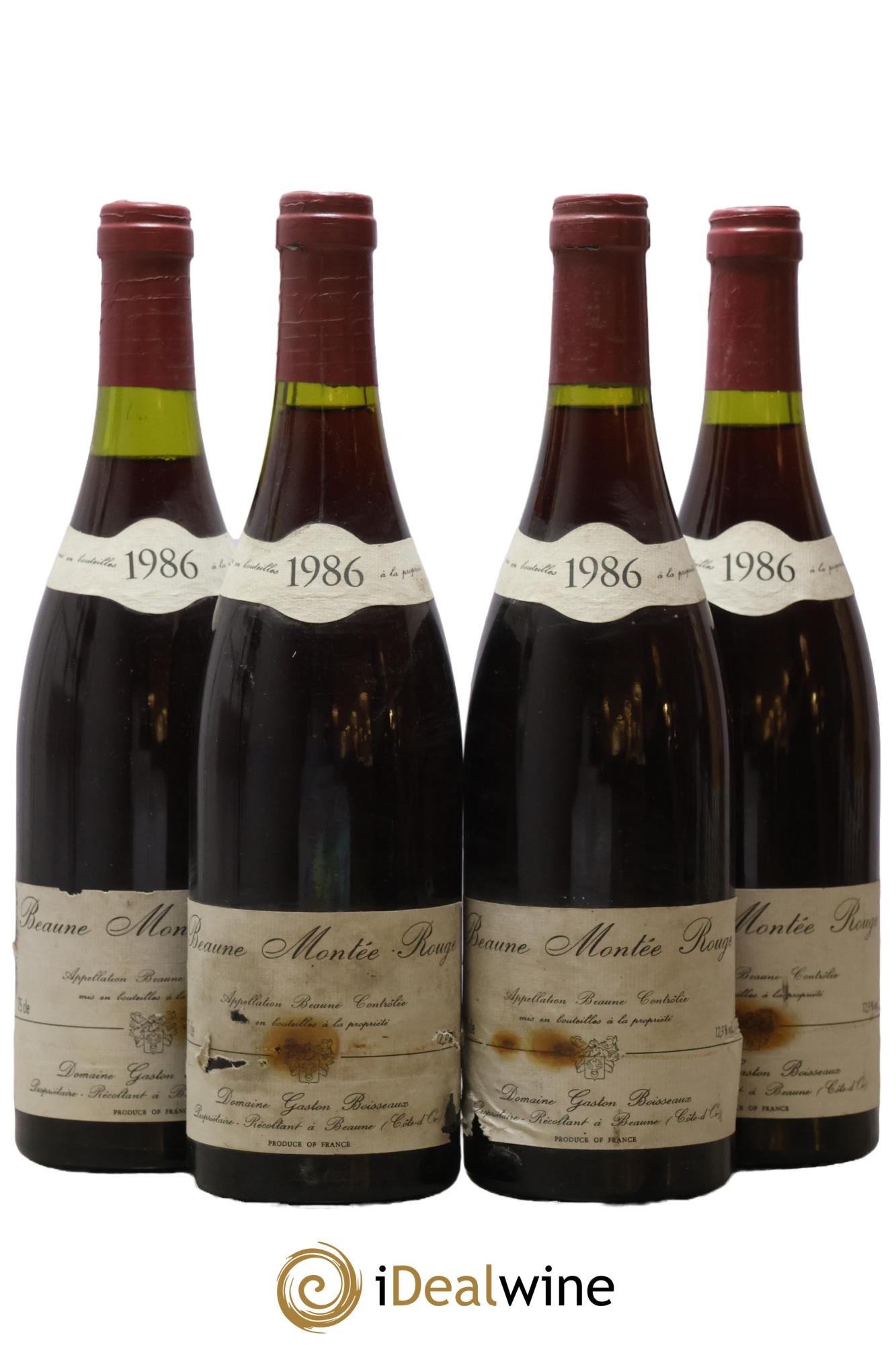 Beaune Montée Rouge Gaston Boisseaux 1986 - Lot de 4 bouteilles - 0