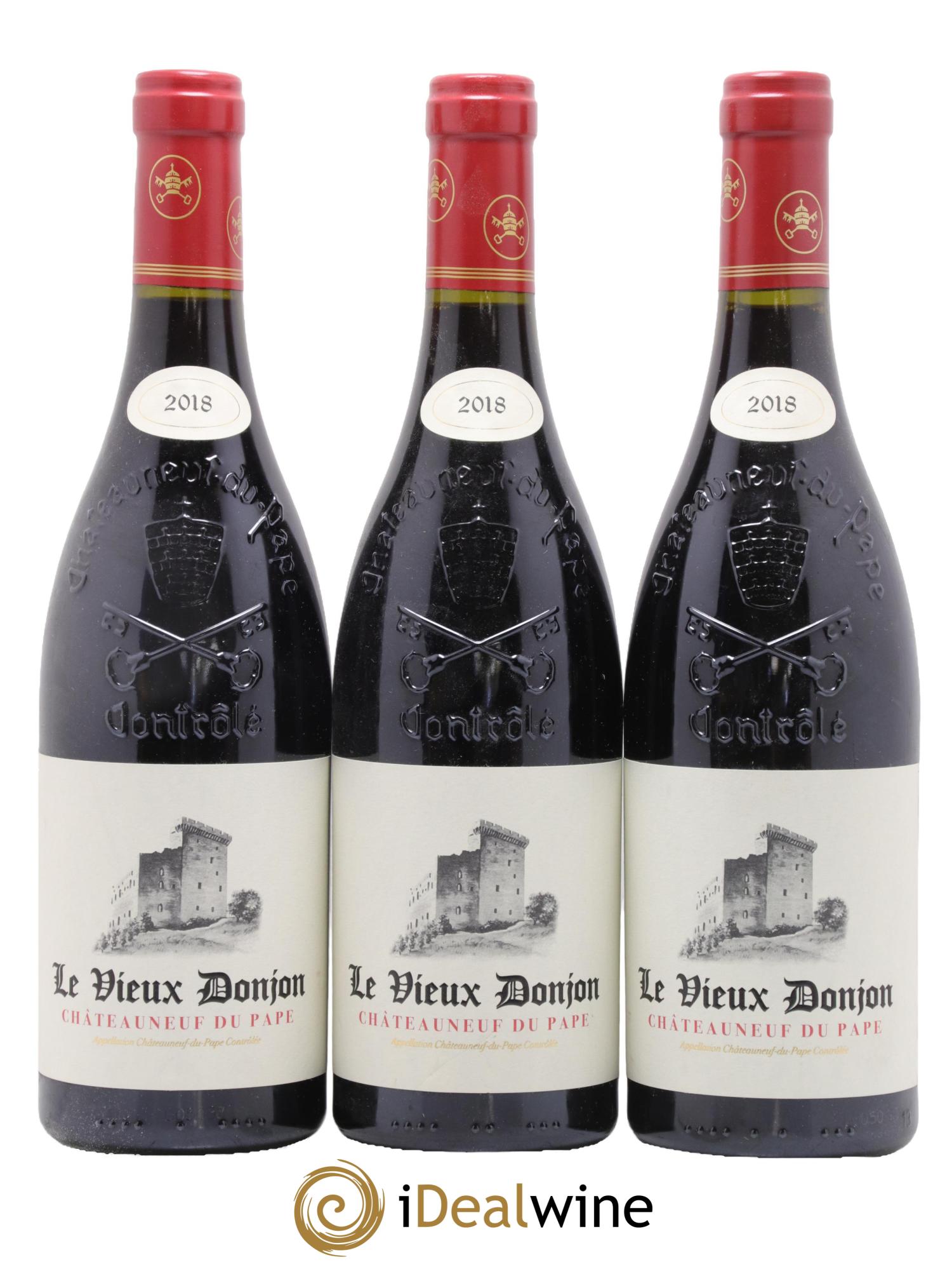 Châteauneuf-du-Pape Le Vieux Donjon Michel Lucien 2018 - Lot de 3 bouteilles - 0