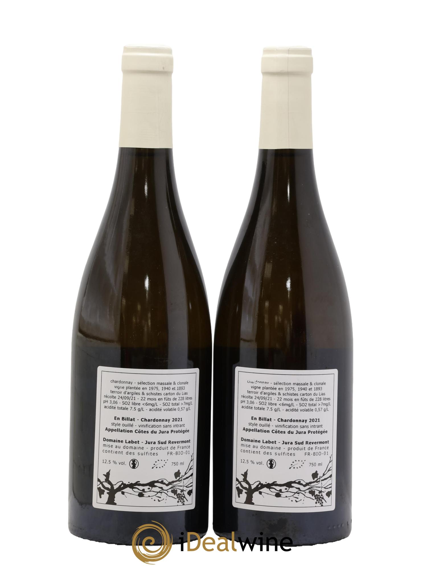 Côtes du Jura Chardonnay En Billat Labet (Domaine) 2021 - Posten von 2 Flaschen - 1