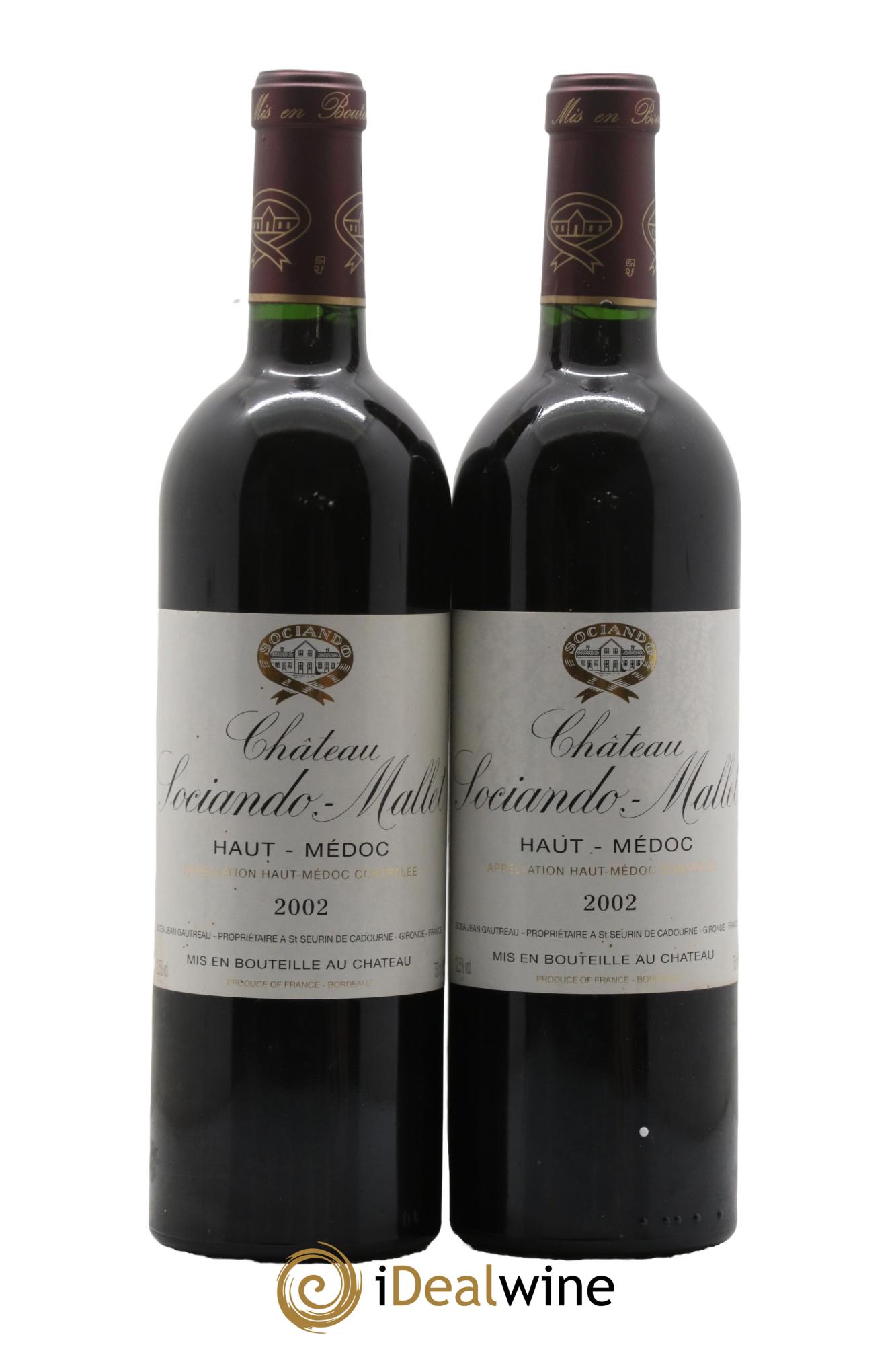 Château Sociando Mallet 2002 - Posten von 2 Flaschen - 0