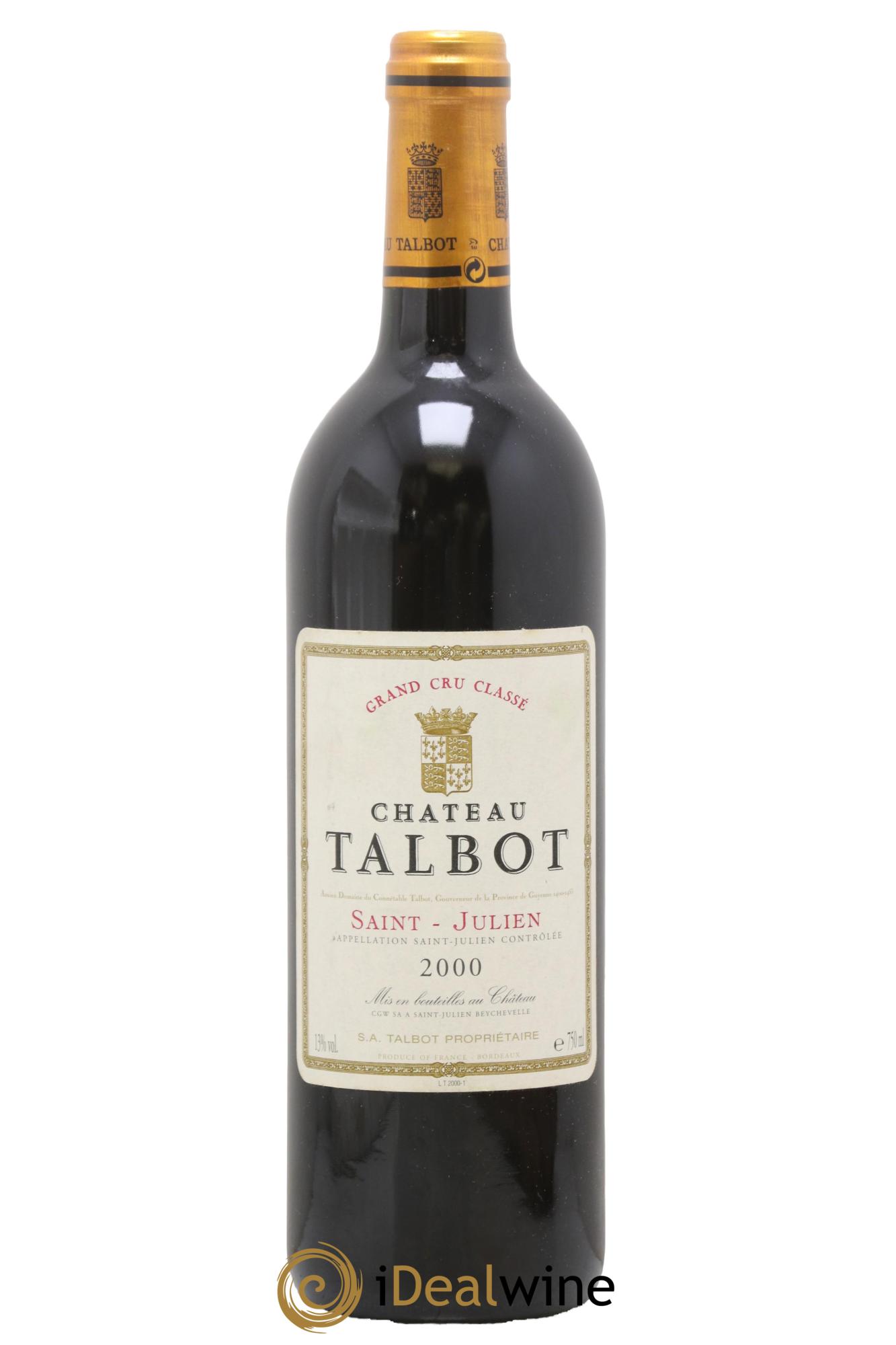 Château Talbot 4ème Grand Cru Classé 2000 - Lot of 1 bottle - 0