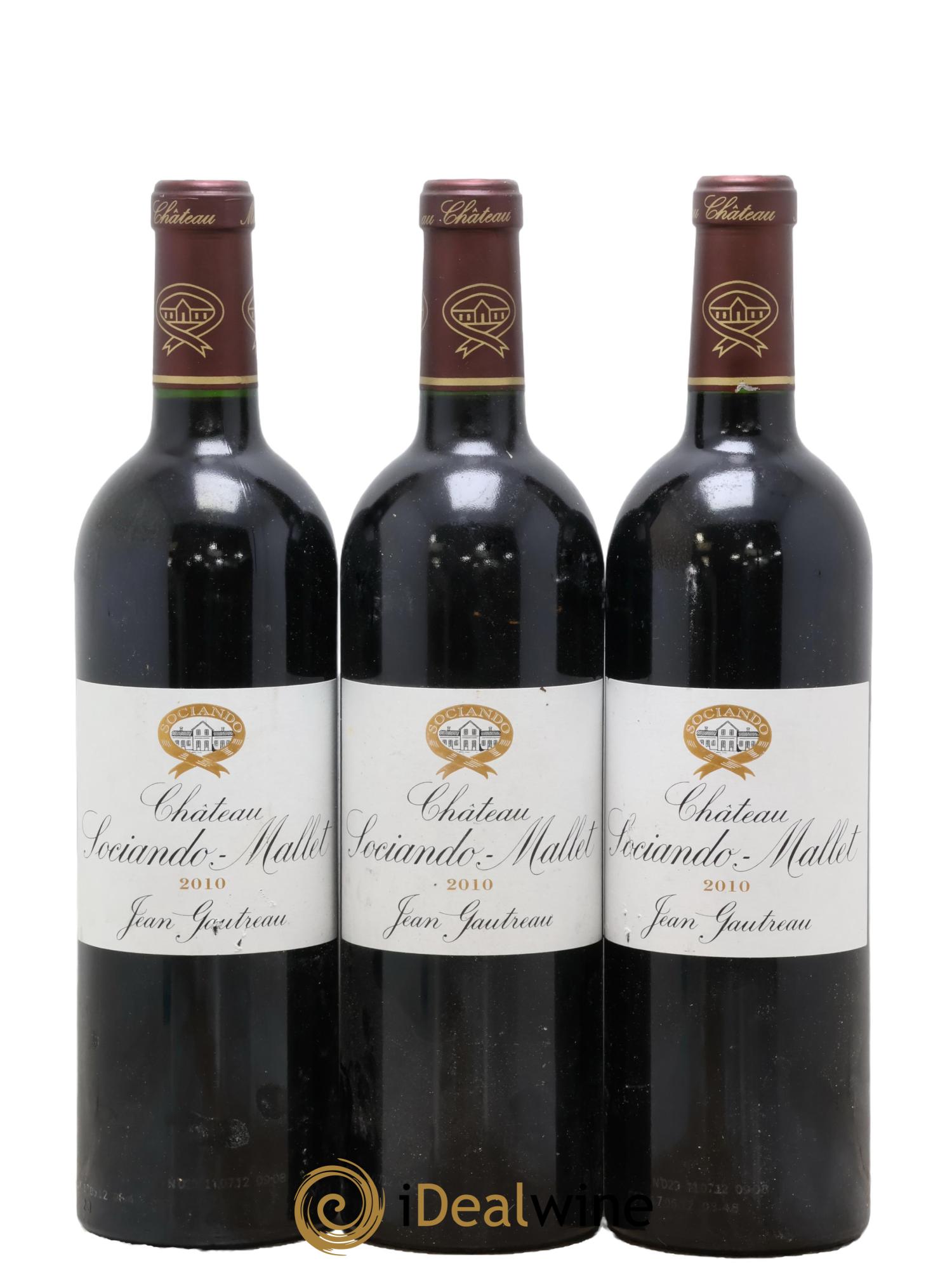 Château Sociando Mallet 2010 - Lot de 3 bouteilles - 0