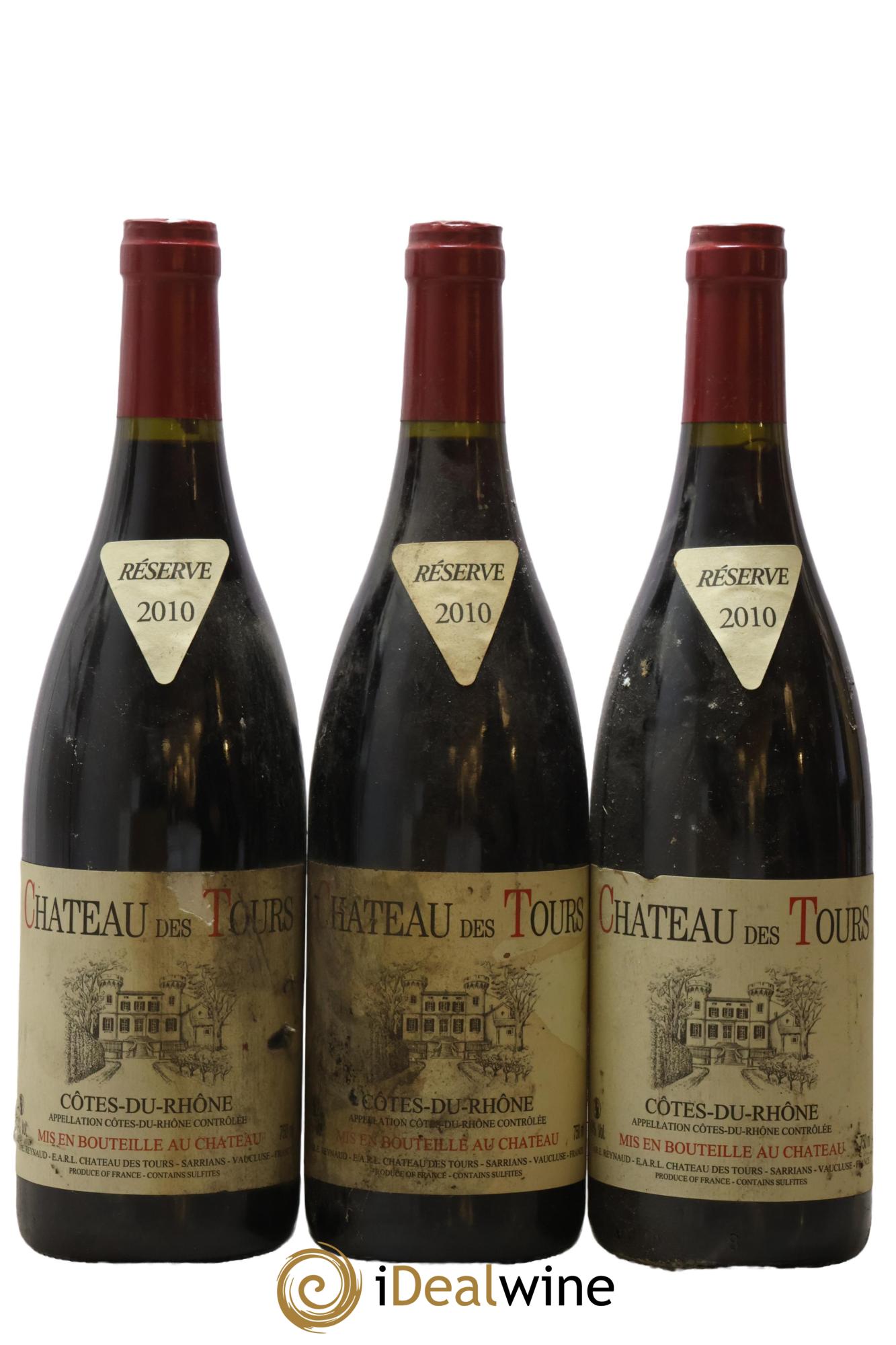 Côtes-du-Rhône Château des Tours Emmanuel Reynaud 2010 - Lot de 3 bouteilles - 0