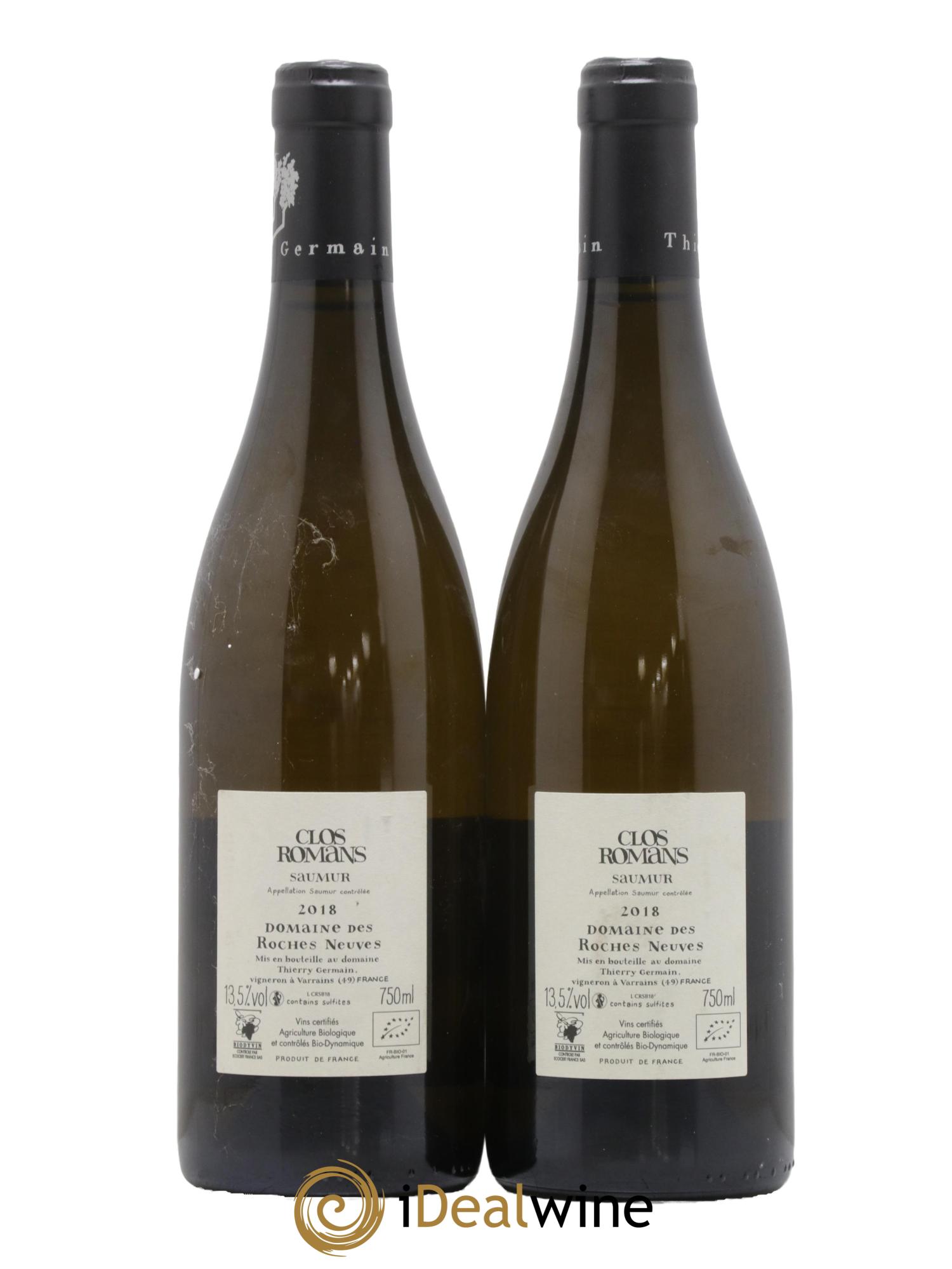 Saumur Clos Romans Domaine des Roches Neuves - Thierry Germain 2018 - Lot de 2 bouteilles - 1