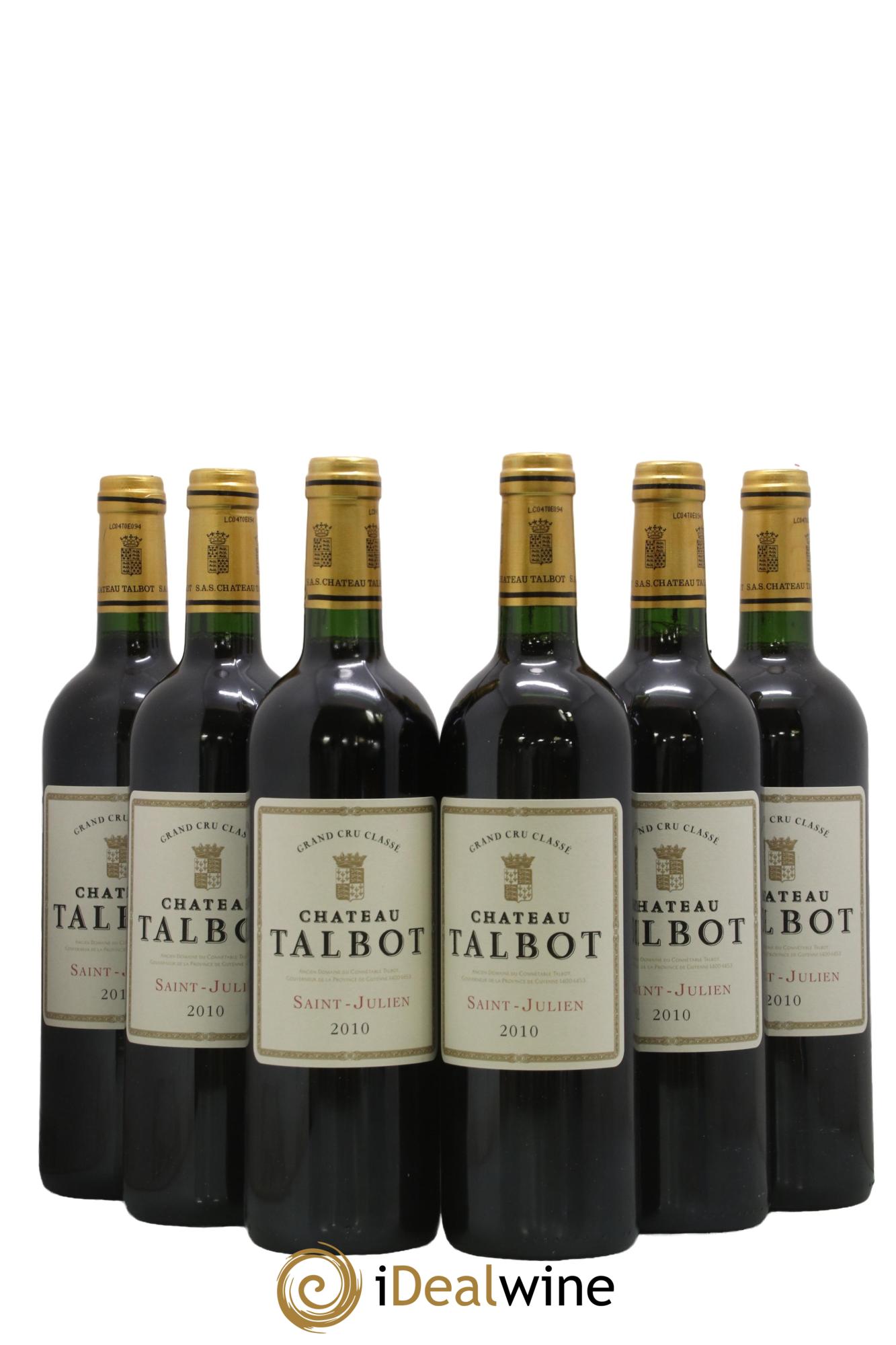 Château Talbot 4ème Grand Cru Classé 2010 - Lot de 6 bouteilles - 0