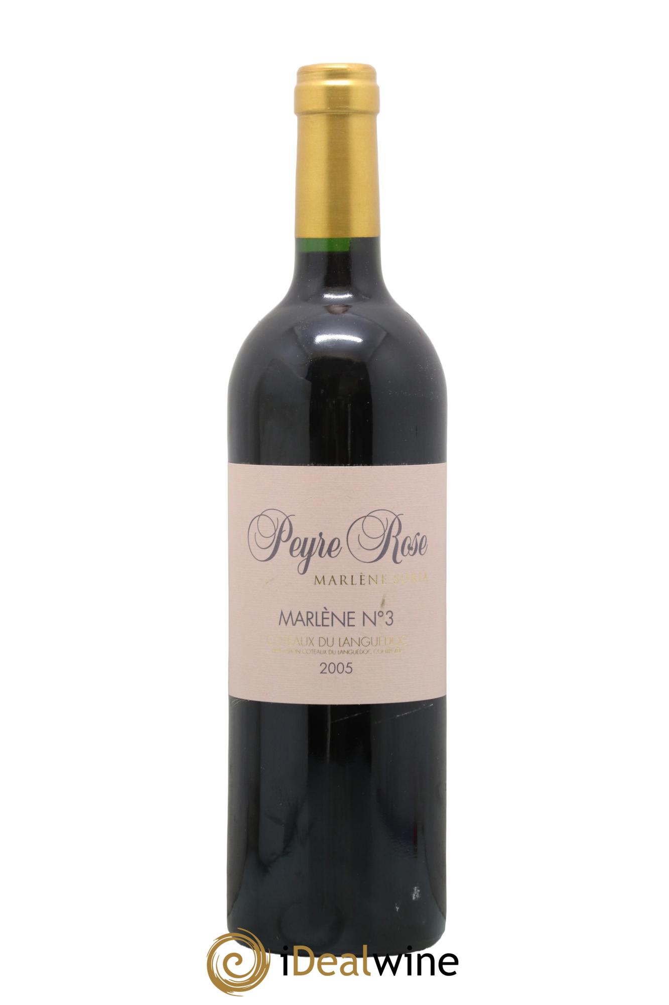 Vin de France (anciennement Coteaux du Languedoc) Peyre Rose Marlène n°3 Marlène Soria 2005 - Lot de 1 bouteille - 0