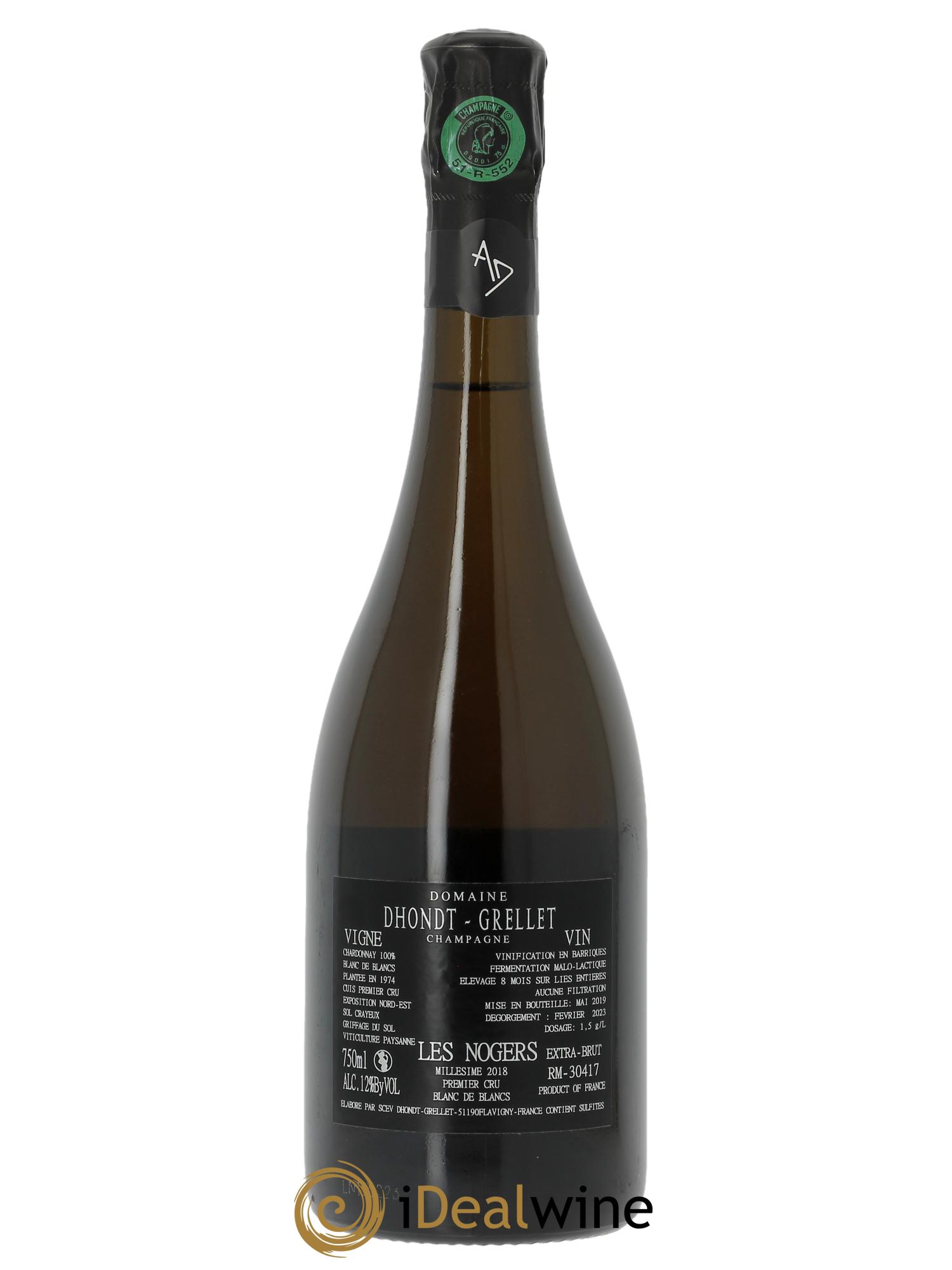 Les Nogers-Premier cru Blanc de Blancs Dhondt Grellet  2018 - Lote de 1 botella - 1