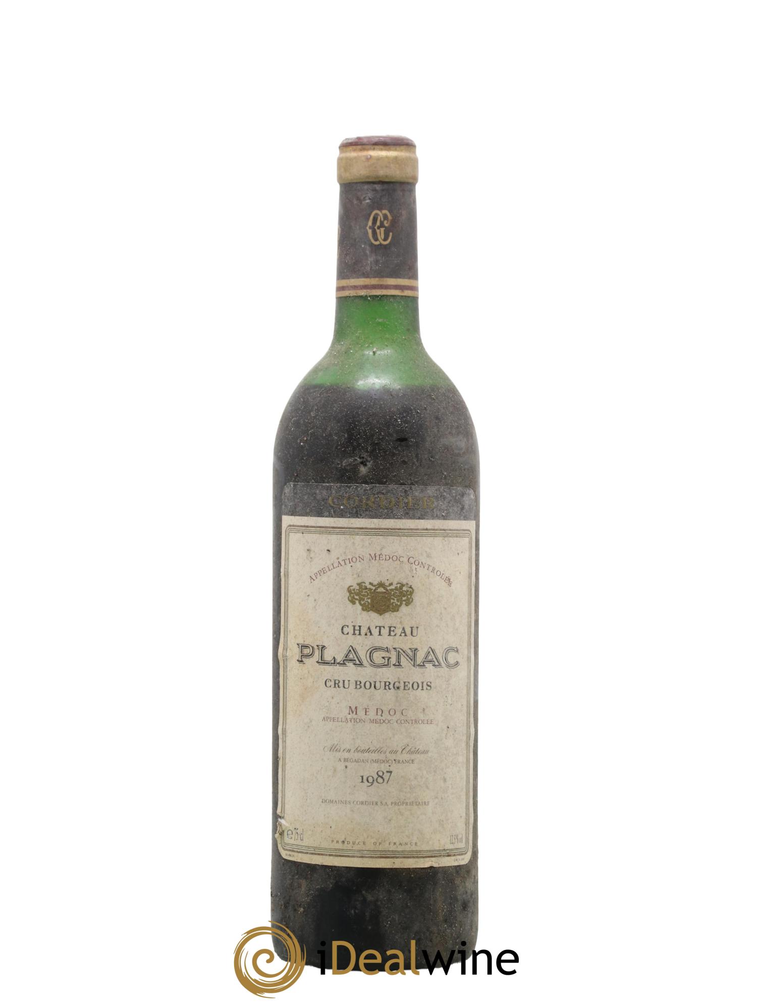 Château Plagnac Cru Bourgeois 1987 - Lot de 1 bouteille - 0
