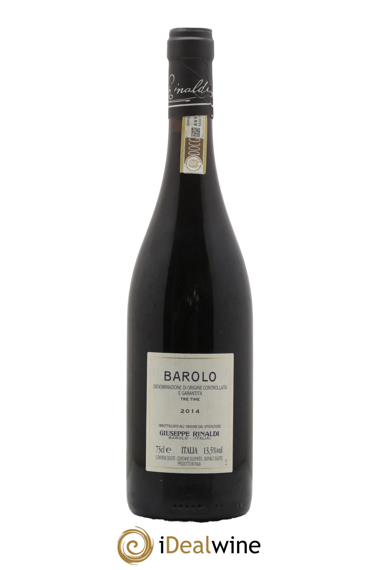 Barolo DOCG Tre Tine Giuseppe Rinaldi 2014 - Lot of 1 bottle - 1