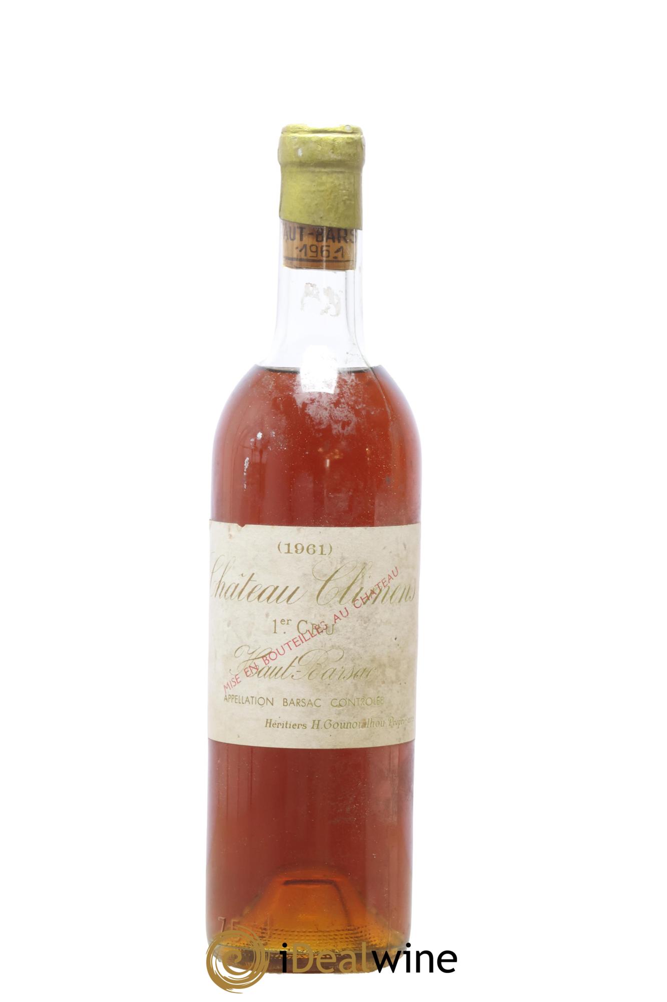 Château Climens 1er Grand Cru Classé 1961 - Lot de 1 bouteille - 0