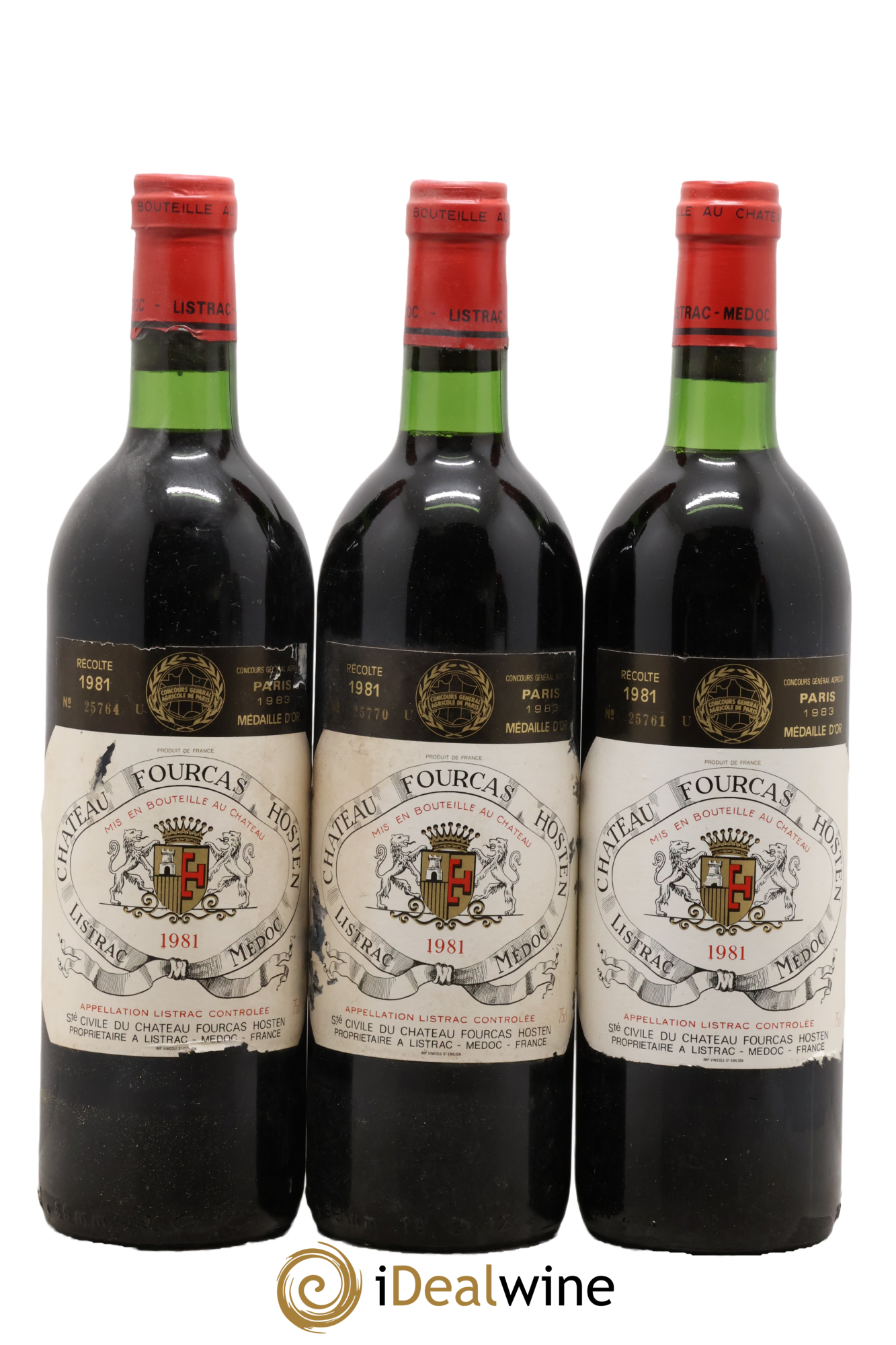 Château Fourcas Hosten Cru Bourgeois 1981 - Lotto di 3 bottiglie - 0