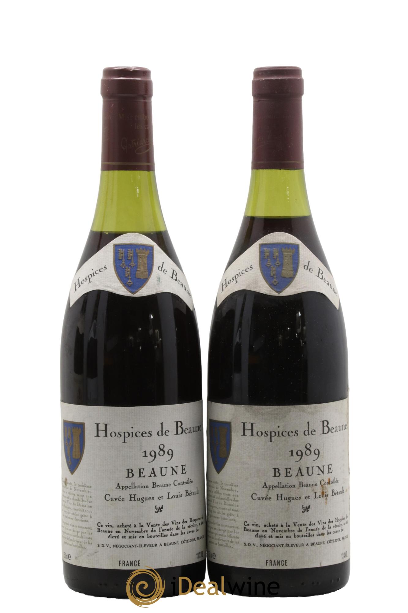 Beaune Cuvée Hugues et Louis Betault Hospices de Beaune 1989 - Lot de 2 bouteilles - 0