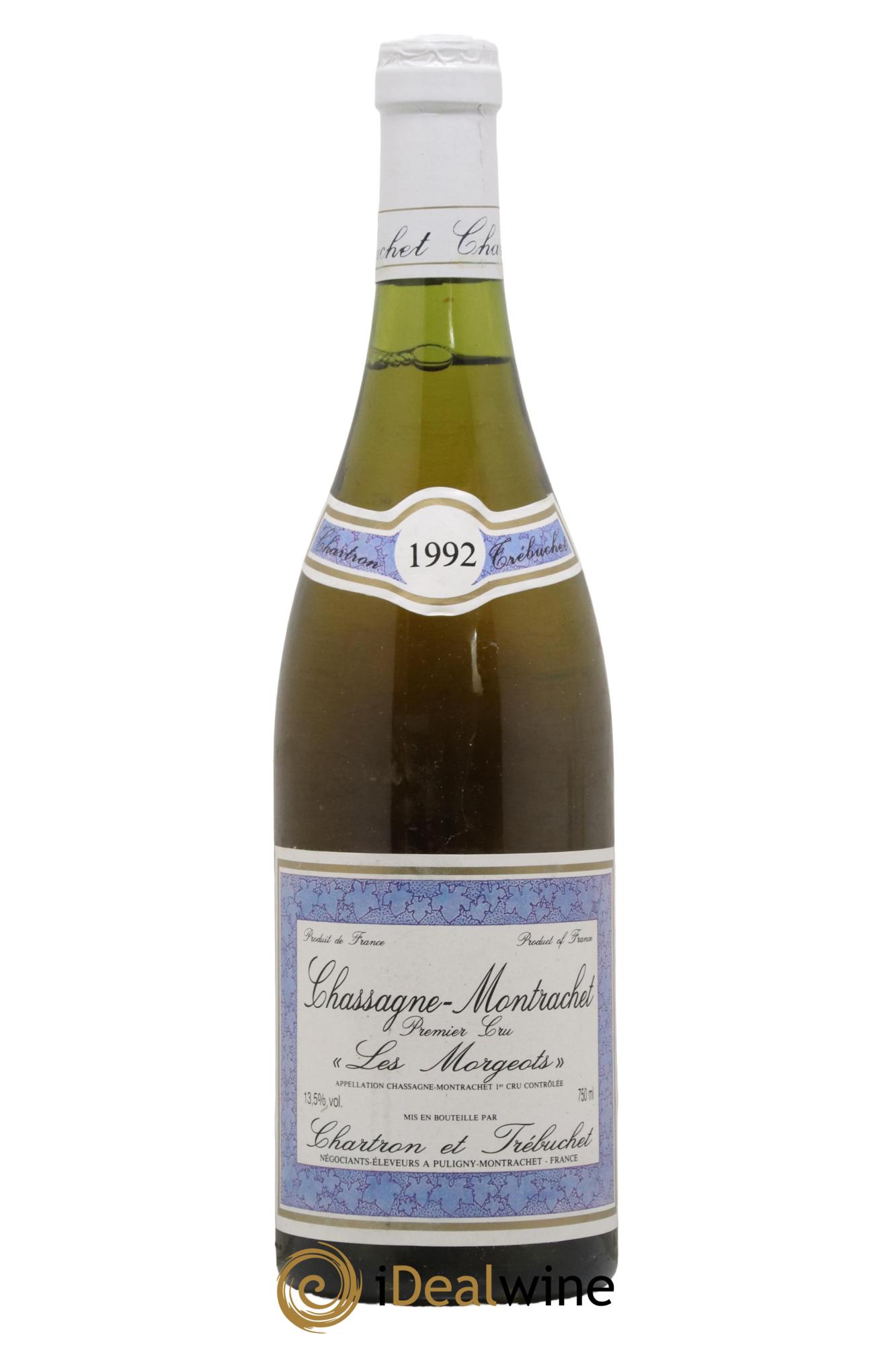 Chassagne-Montrachet 1er Cru Les Morgeots Chartron et Trebuchet 1992 - Lot de 1 bouteille - 0