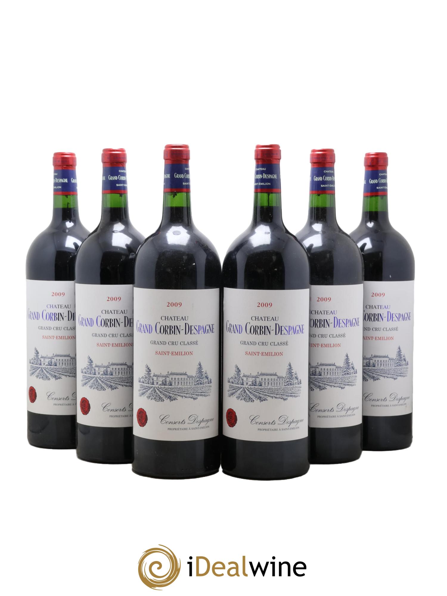 Château Grand Corbin Despagne Grand Cru Classé 2009 - Lotto di 6 magnum - 0