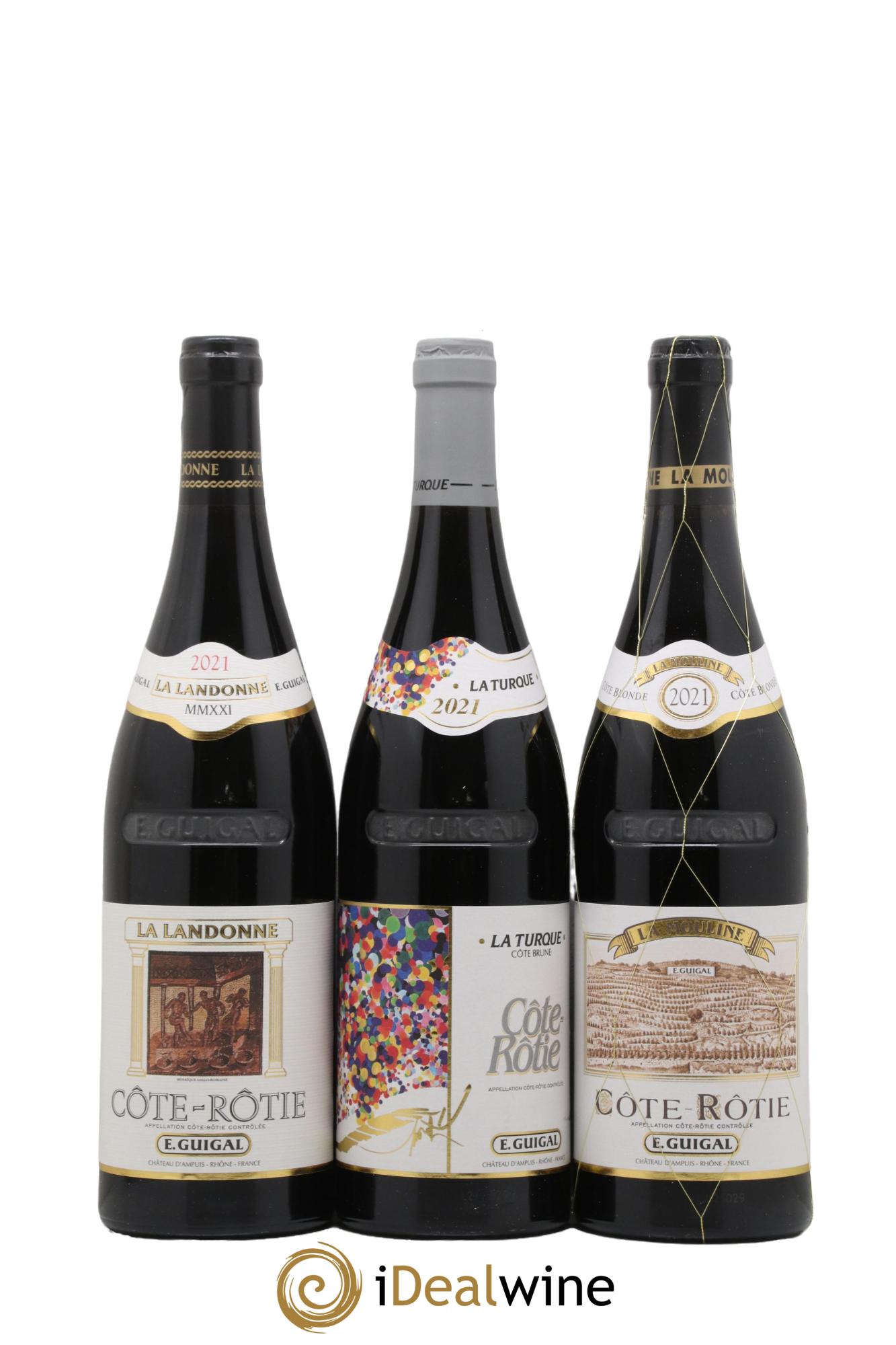 Côte-Rôtie Guigal Trilogie La Turque - La Landonne - La Mouline 2021 - Lot de 3 bouteilles - 0