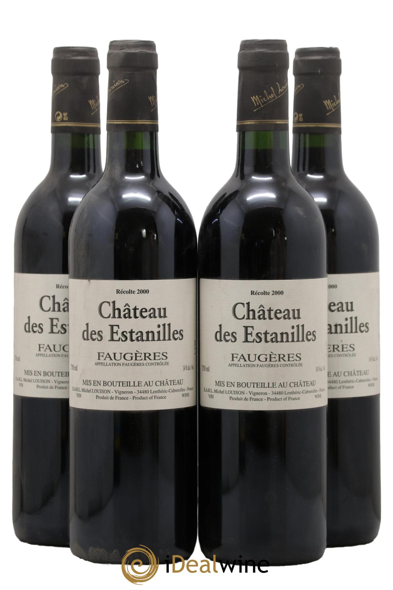 Faugères Château des Estanilles Tradition Michel Louison 2000 - Lotto di 4 bottiglie - 0