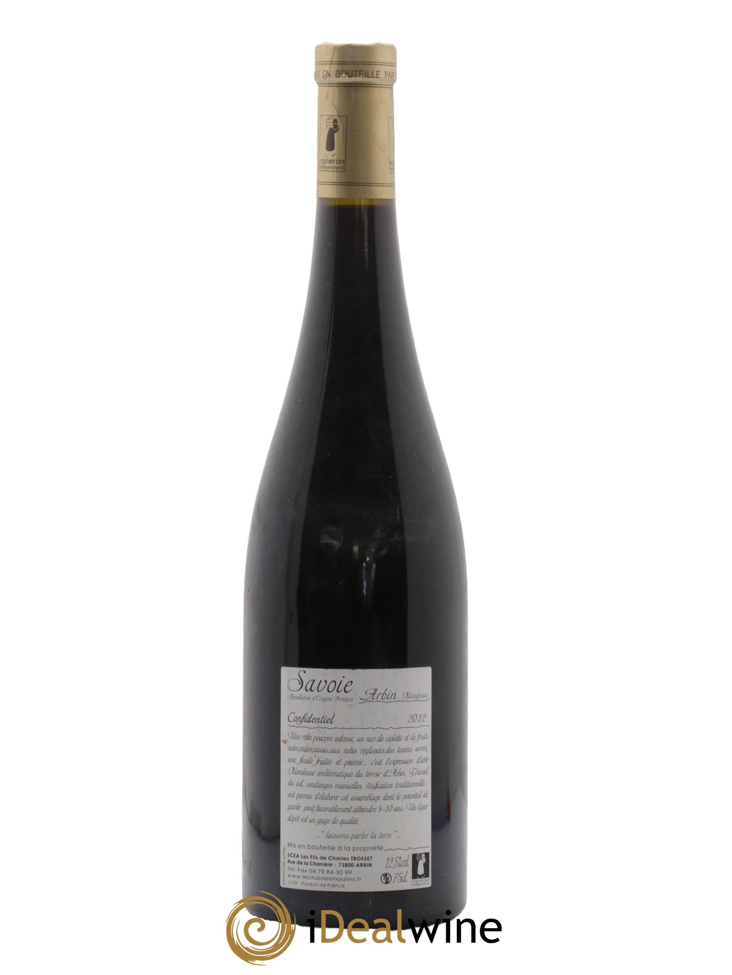 Vin de Savoie Arbin Mondeuse Confidentiel Trosset 2012 - Lotto di 1 bottiglia - 1