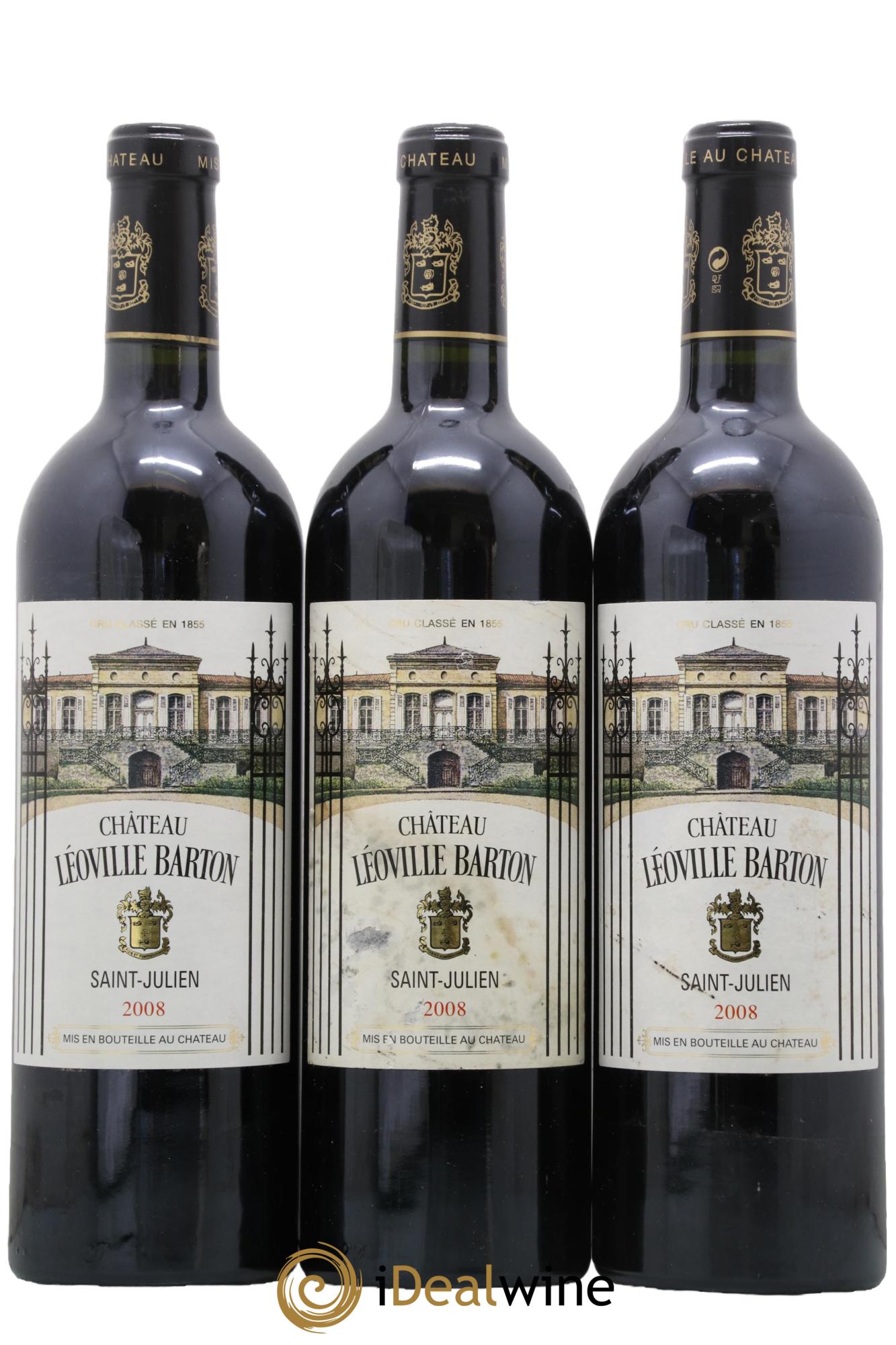 Château Léoville Barton 2ème Grand Cru Classé 2008 - Lot de 3 bouteilles - 0