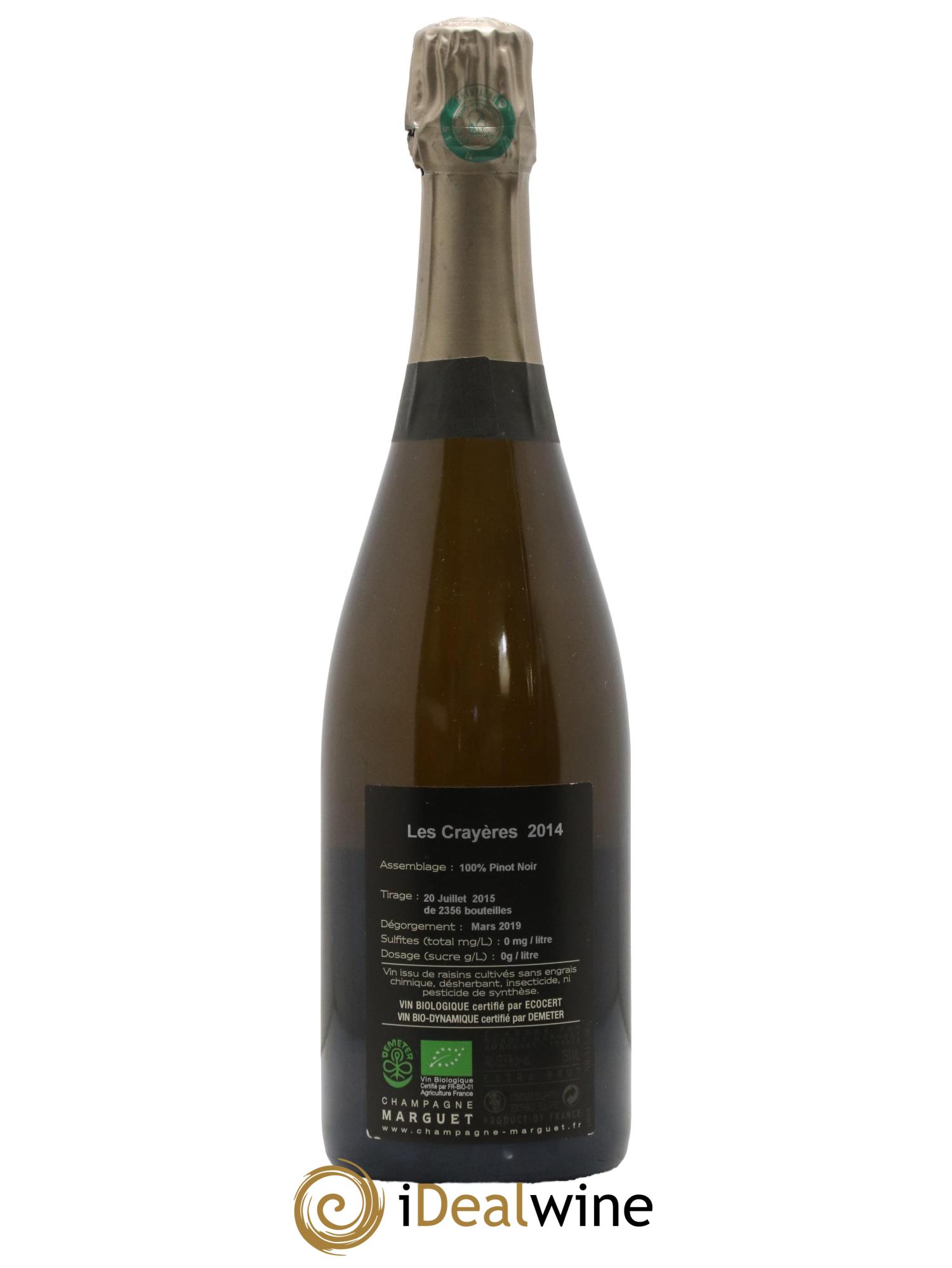 Les Crayères Grand Cru Brut Nature Marguet 2014 - Lot de 1 bouteille - 1