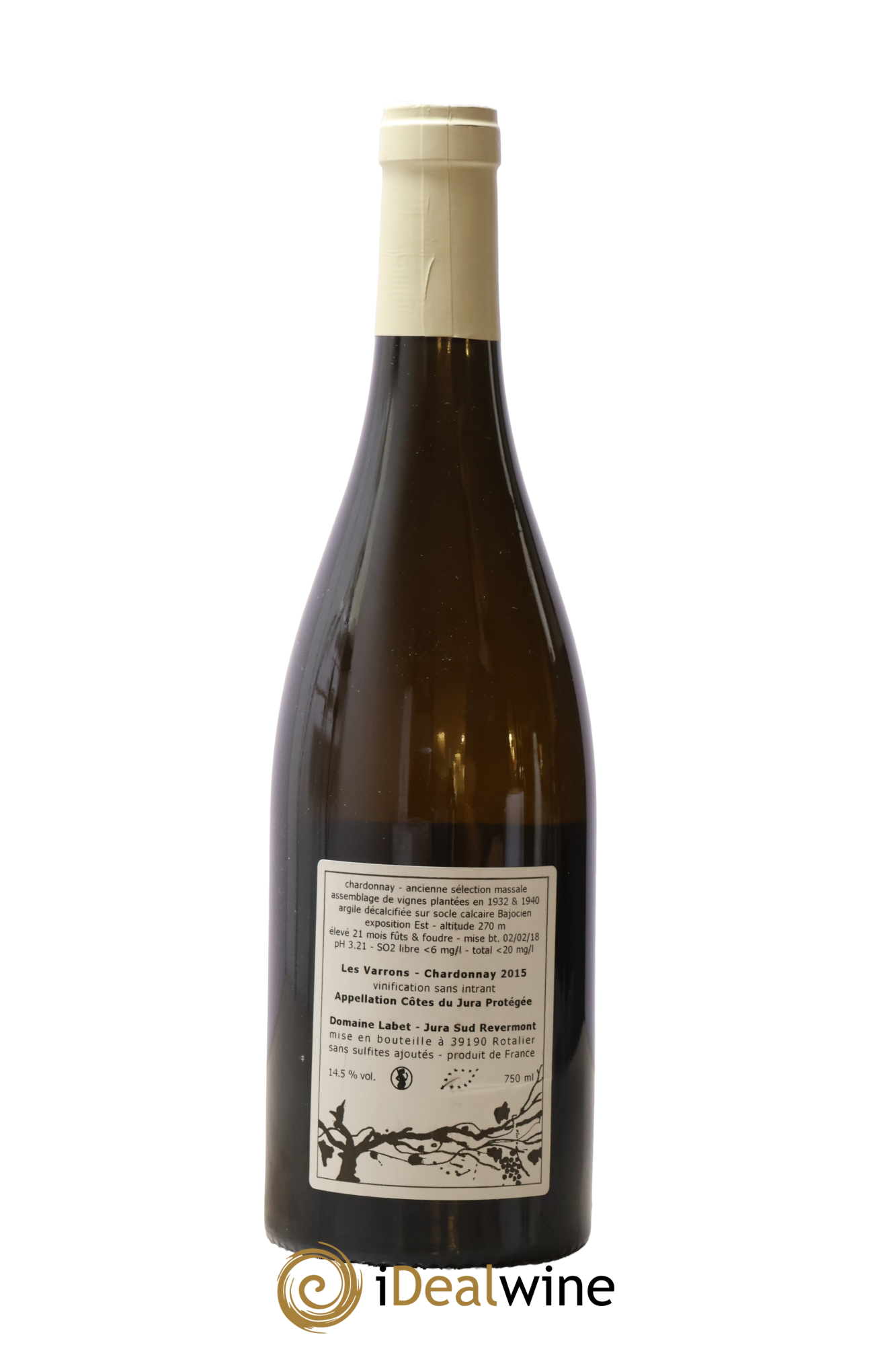Côtes du Jura Chardonnay Les Varrons Romain - Julien - Charline Labet 2015 - Lot of 1 bottle - 1
