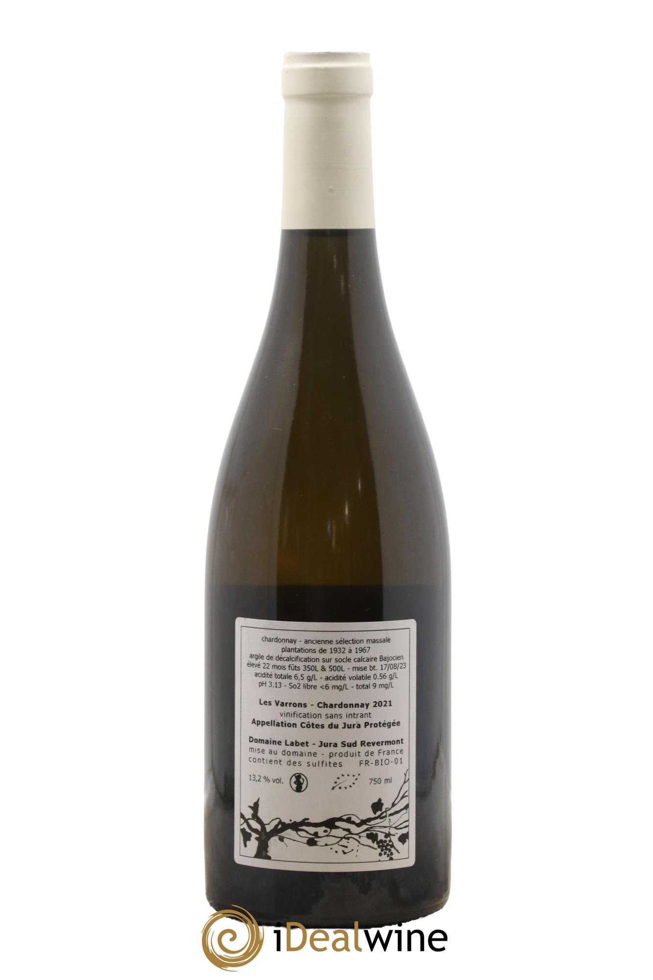Côtes du Jura Chardonnay Les Varrons Romain - Julien  - Charline Labet 2021 - Lot de 1 bouteille - 1