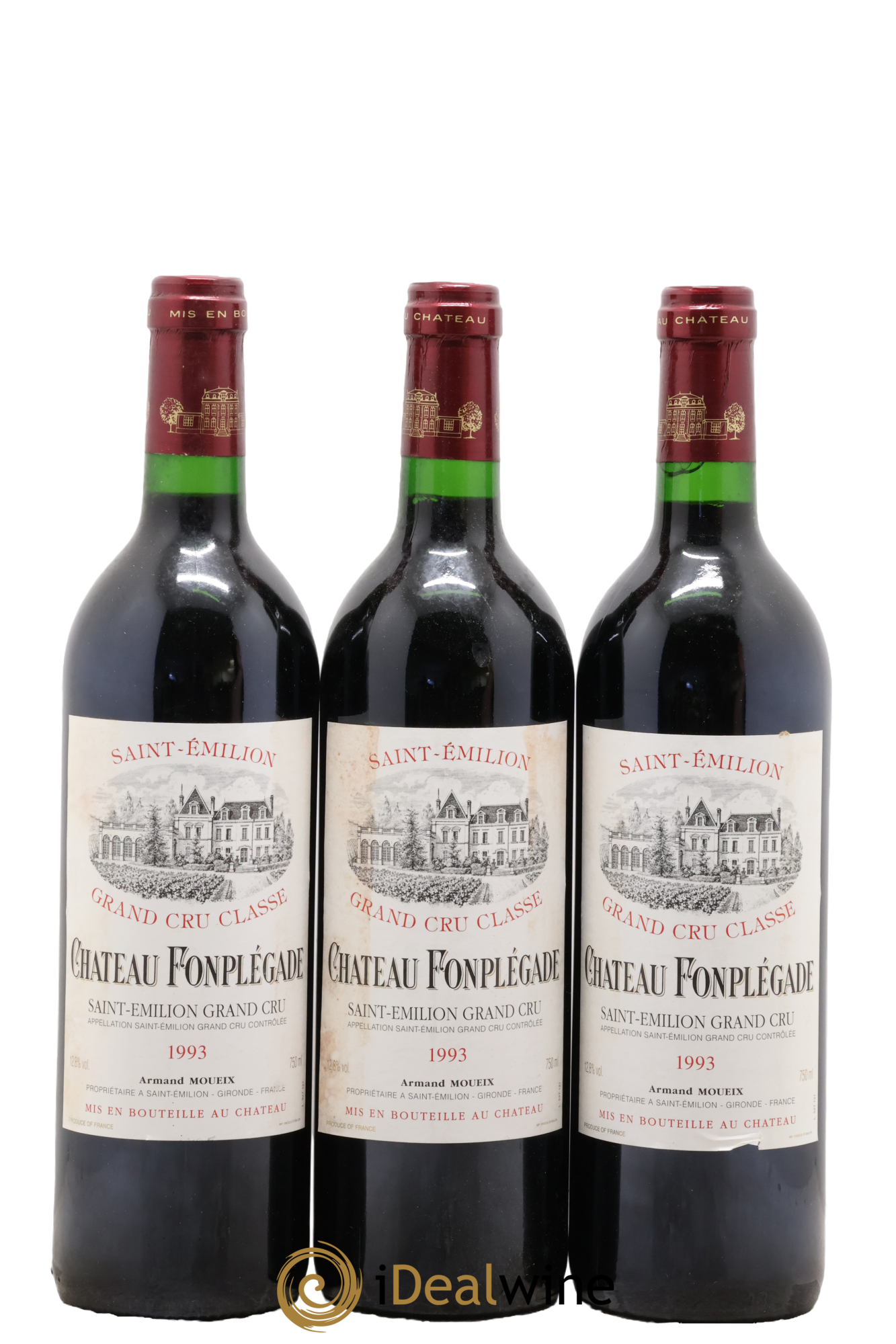 Château Fonplegade Grand Cru Classé 1993 - Posten von 3 Flaschen - 0