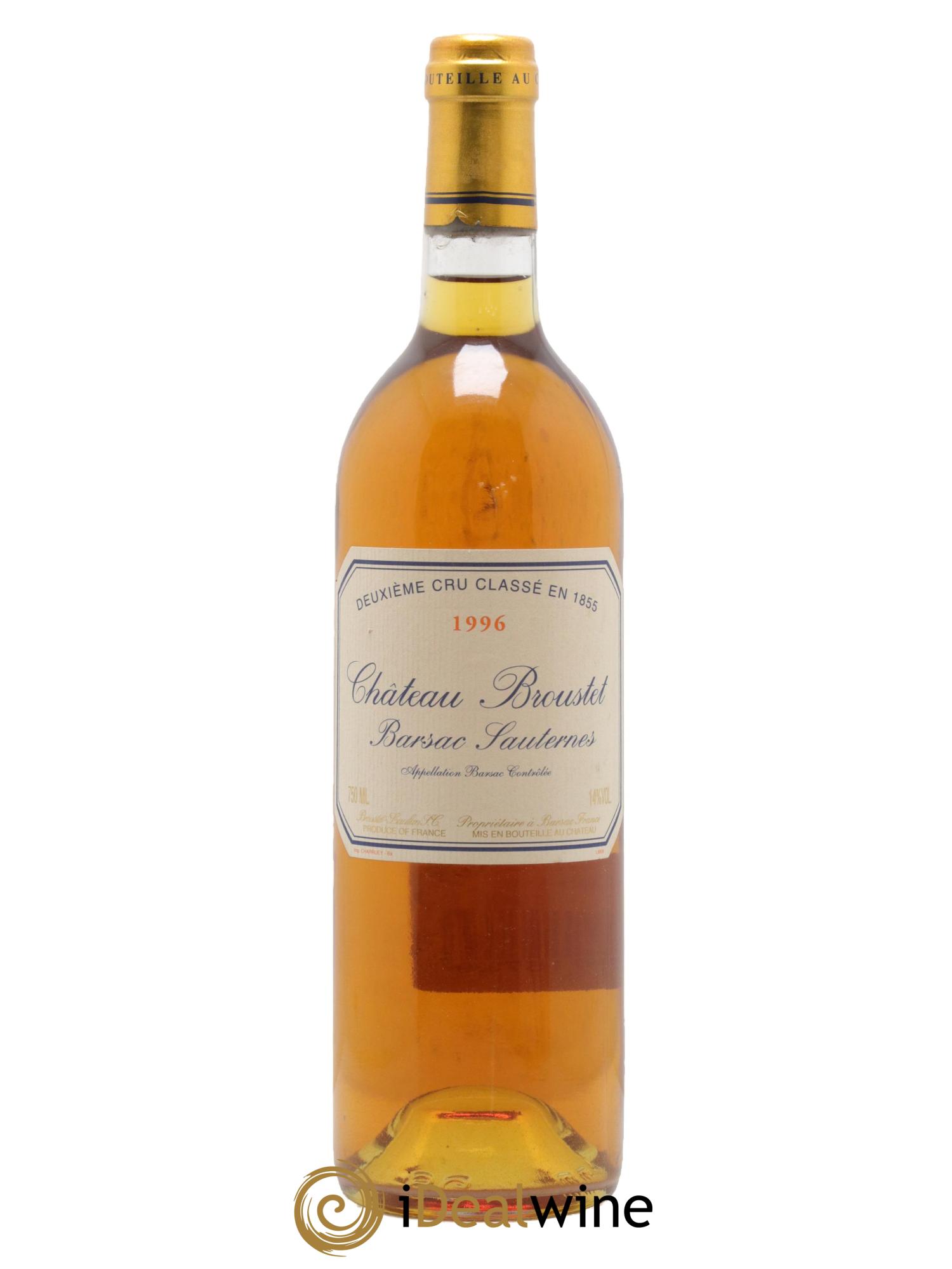 Château Broustet 2ème Grand Cru Classé 1996 - Lotto di 1 bottiglia - 0