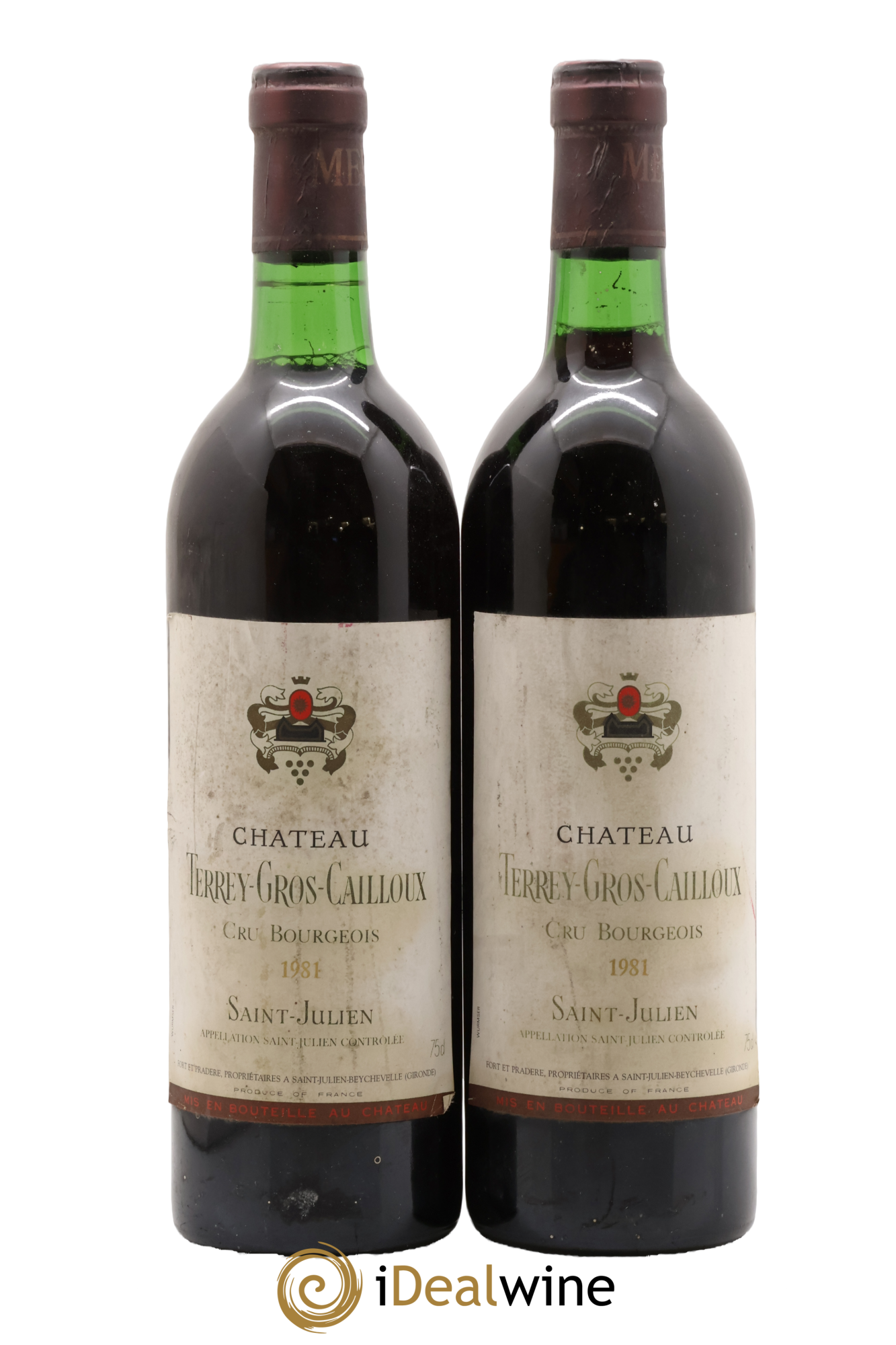 Château Terrey Gros Cailloux Cru Bourgeois 1981 - Lot de 2 bouteilles - 0