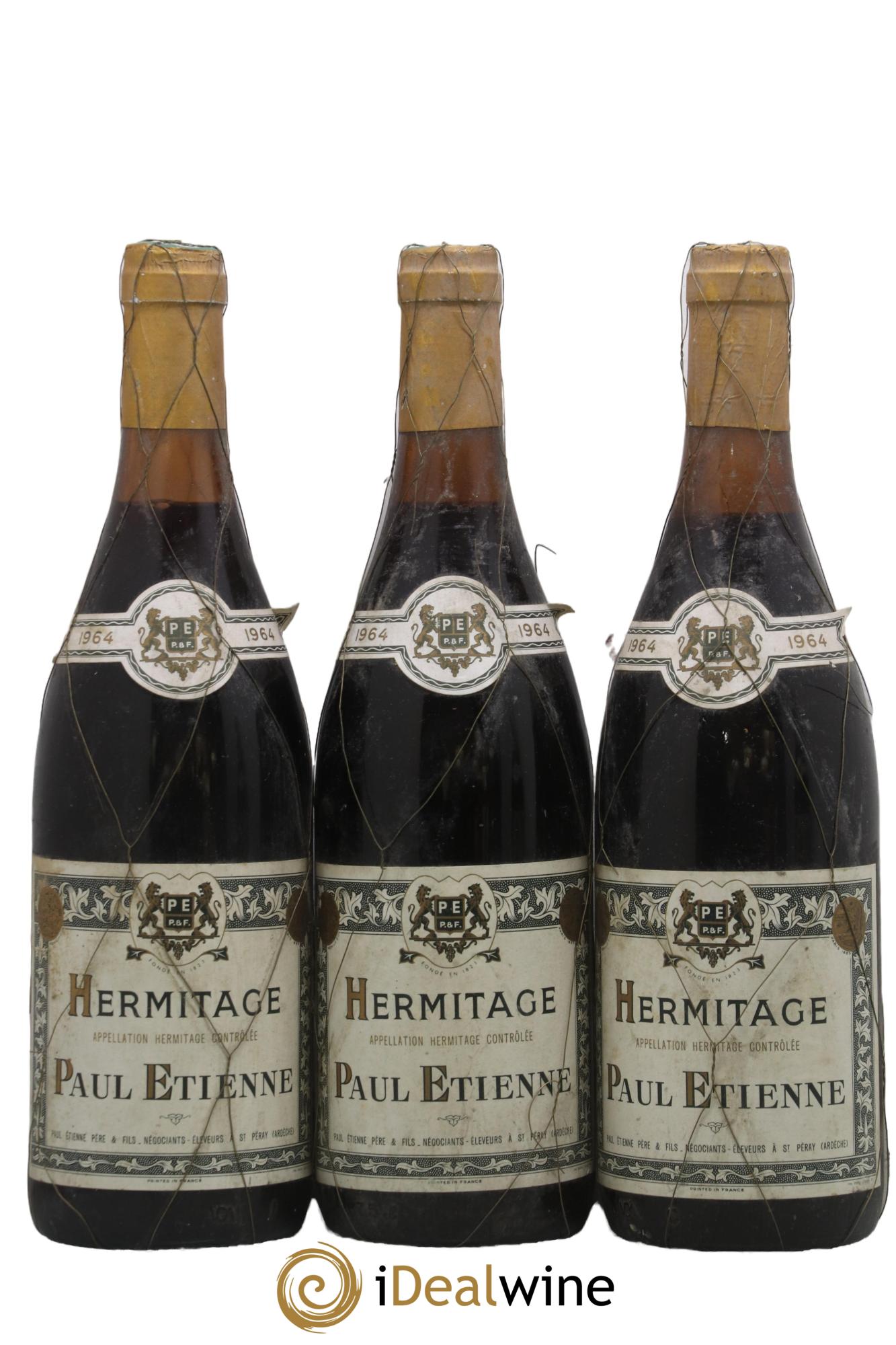 Hermitage Paul Etienne 1964 - Lot of 3 bottles - 0