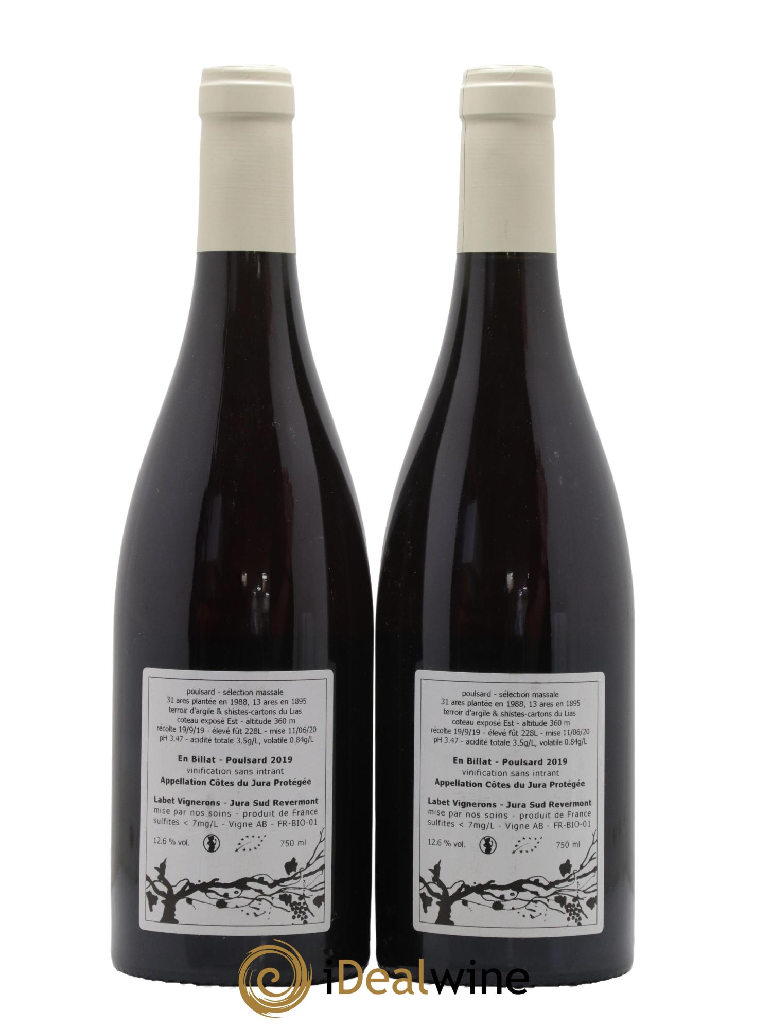 Côtes du Jura Poulsard En Billat Romain - Julien - Charline Labet 2019 - Lot de 2 bouteilles - 1