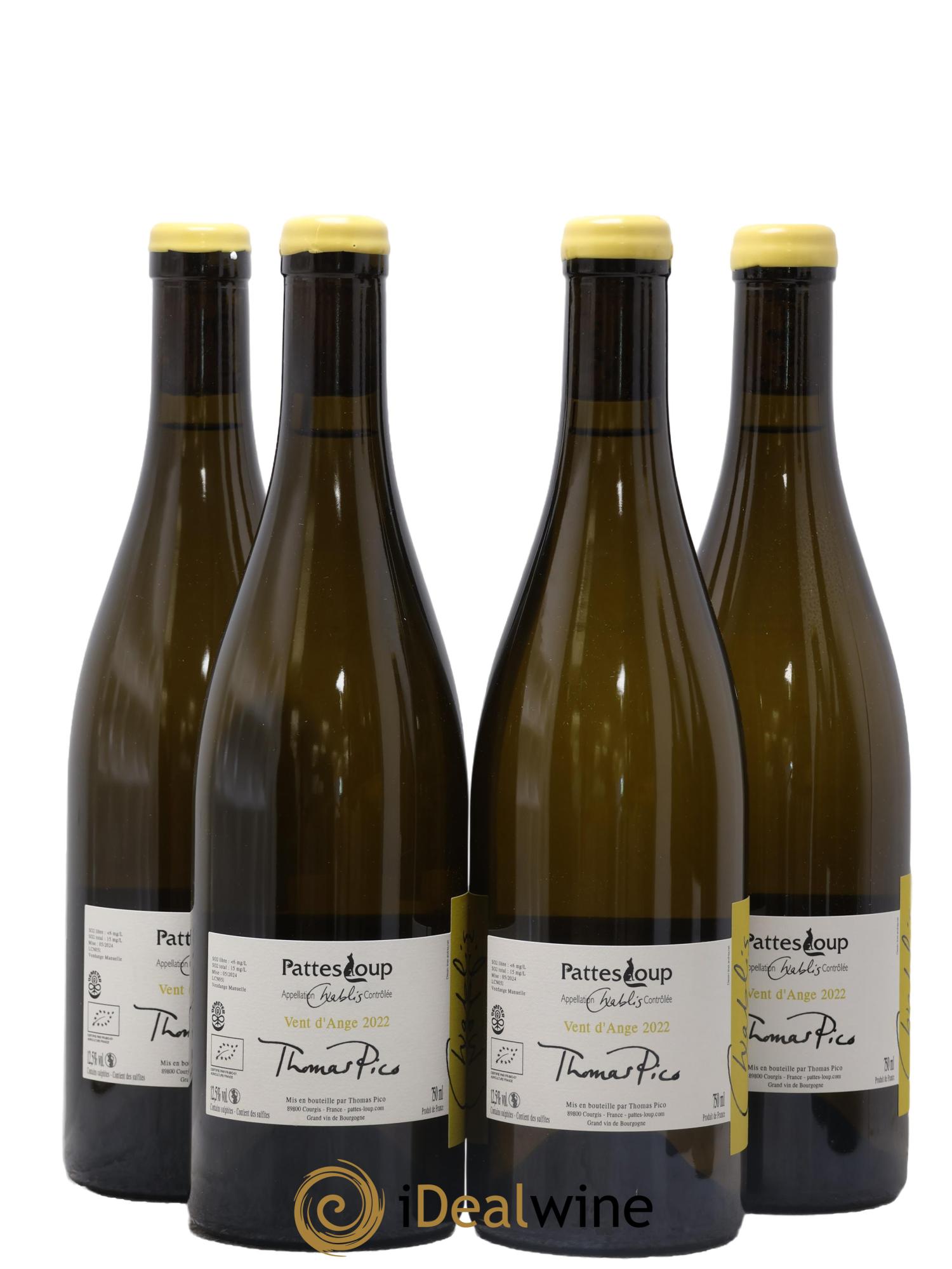 Chablis Vent d'Ange Pattes Loup (Domaine) 2022 - Lotto di 4 bottiglie - 1