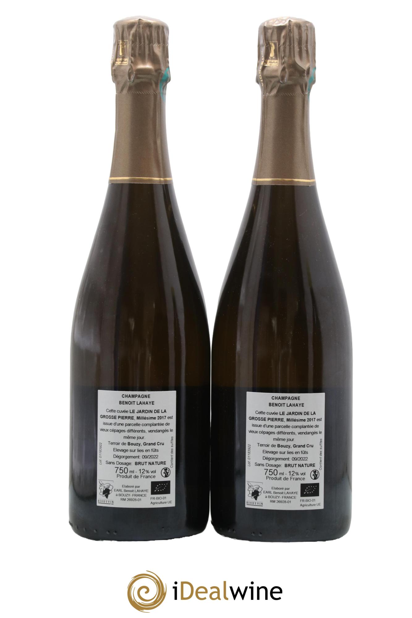 Le Jardin de la Grosse Pierre Brut Nature Benoit Lahaye 2017 - Lot of 2 bottles - 1