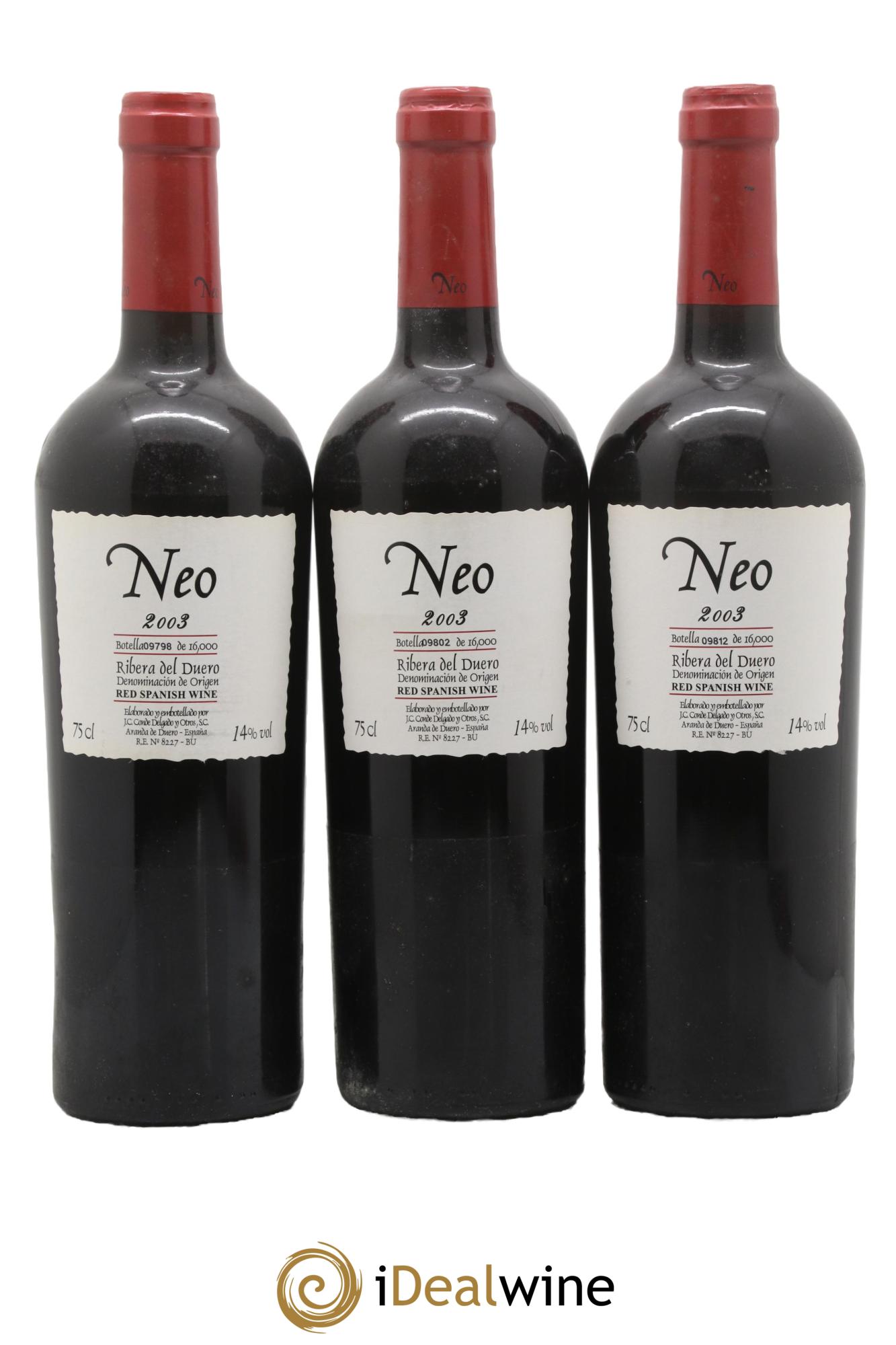 Ribera Del Duero DO Neo Condé 2003 - Lot de 3 bouteilles - 0
