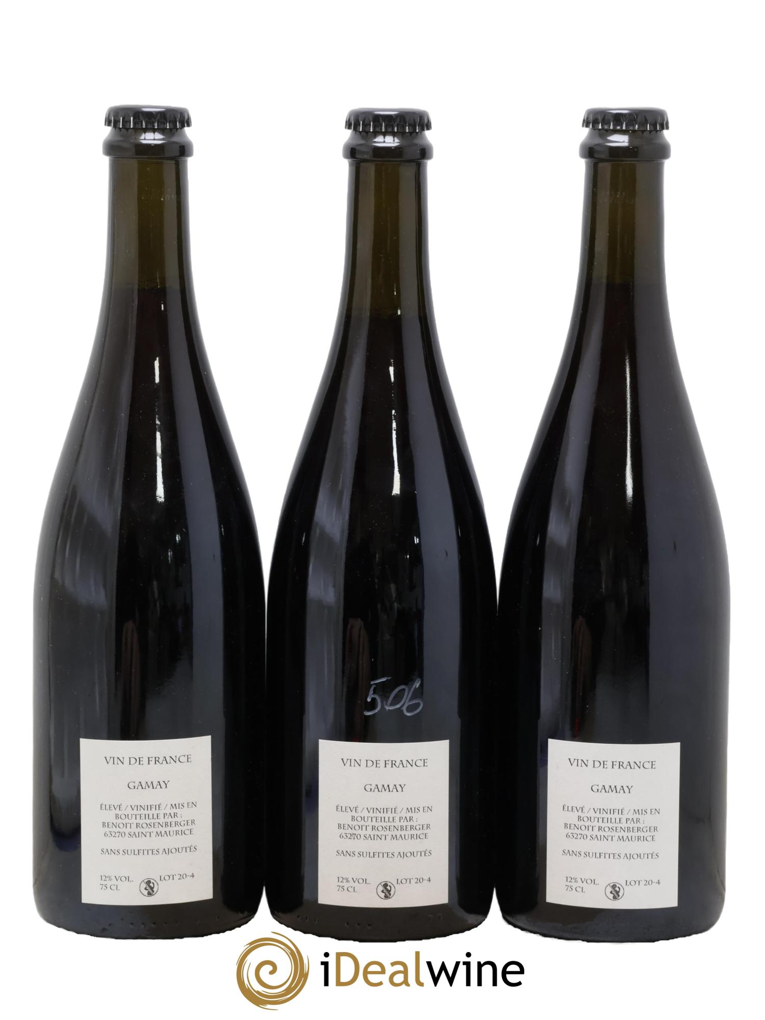 Vin de France Verre de Terre Désaltérofilles Benoit Rosenberger 2020 - Lot de 3 bouteilles - 1