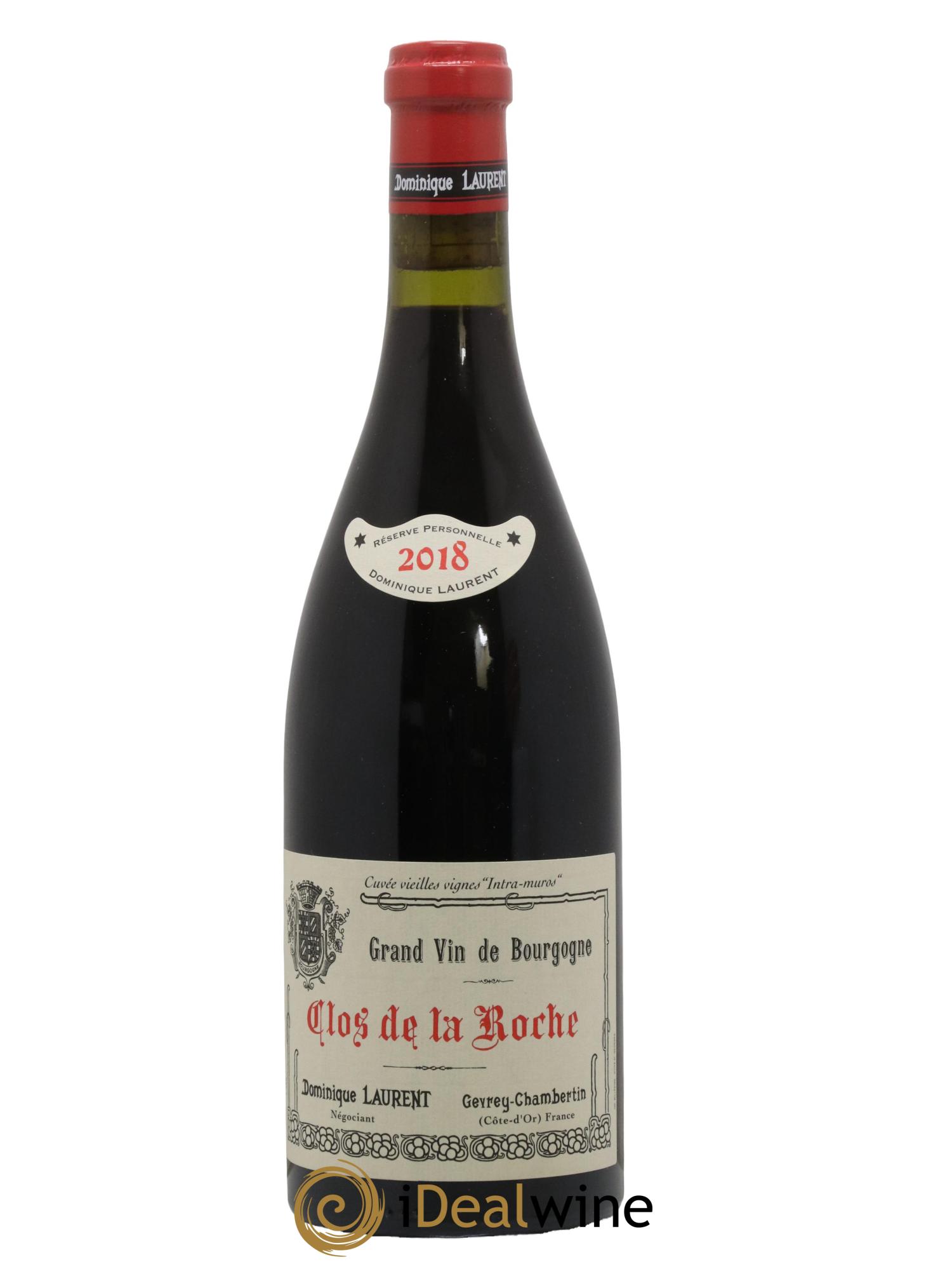Clos de la Roche Grand Cru Vieilles vignes Intra-muros Dominique Laurent 2018 - Lot de 1 bouteille - 0